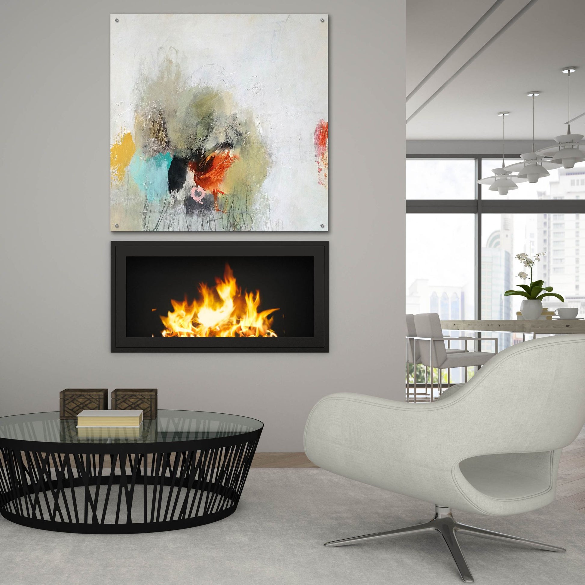 Epic Art 'Push Away' by Nicole Hoeft, Acrylic Glass Wall Art,36x36