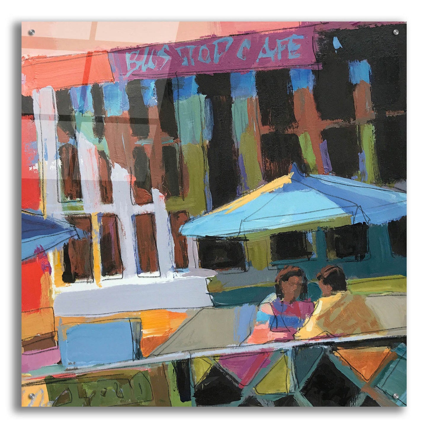 Epic Art 'Bus Stop Cafe' by Patti Mollica, Acrylic Glass Wall Art