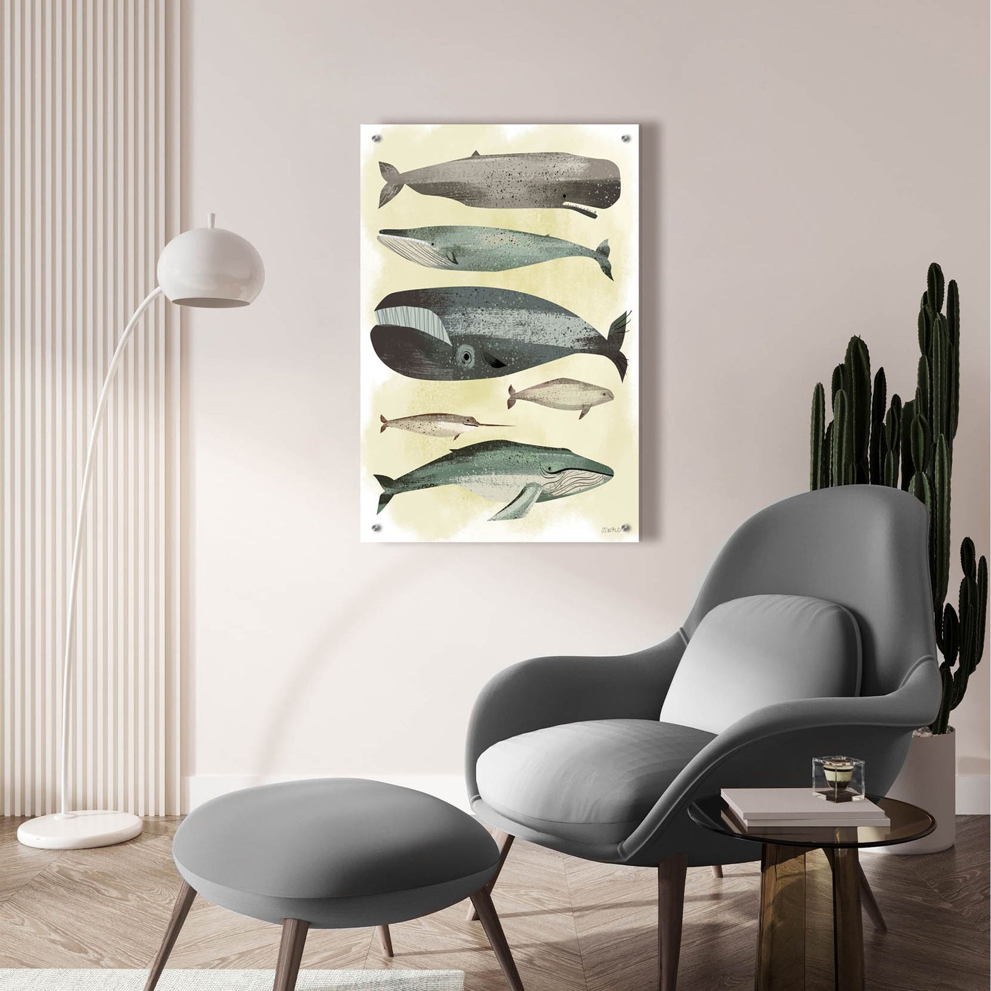 Epic Art 'Whales' by Pete Oswald, Acrylic Glass Wall Art,24x36