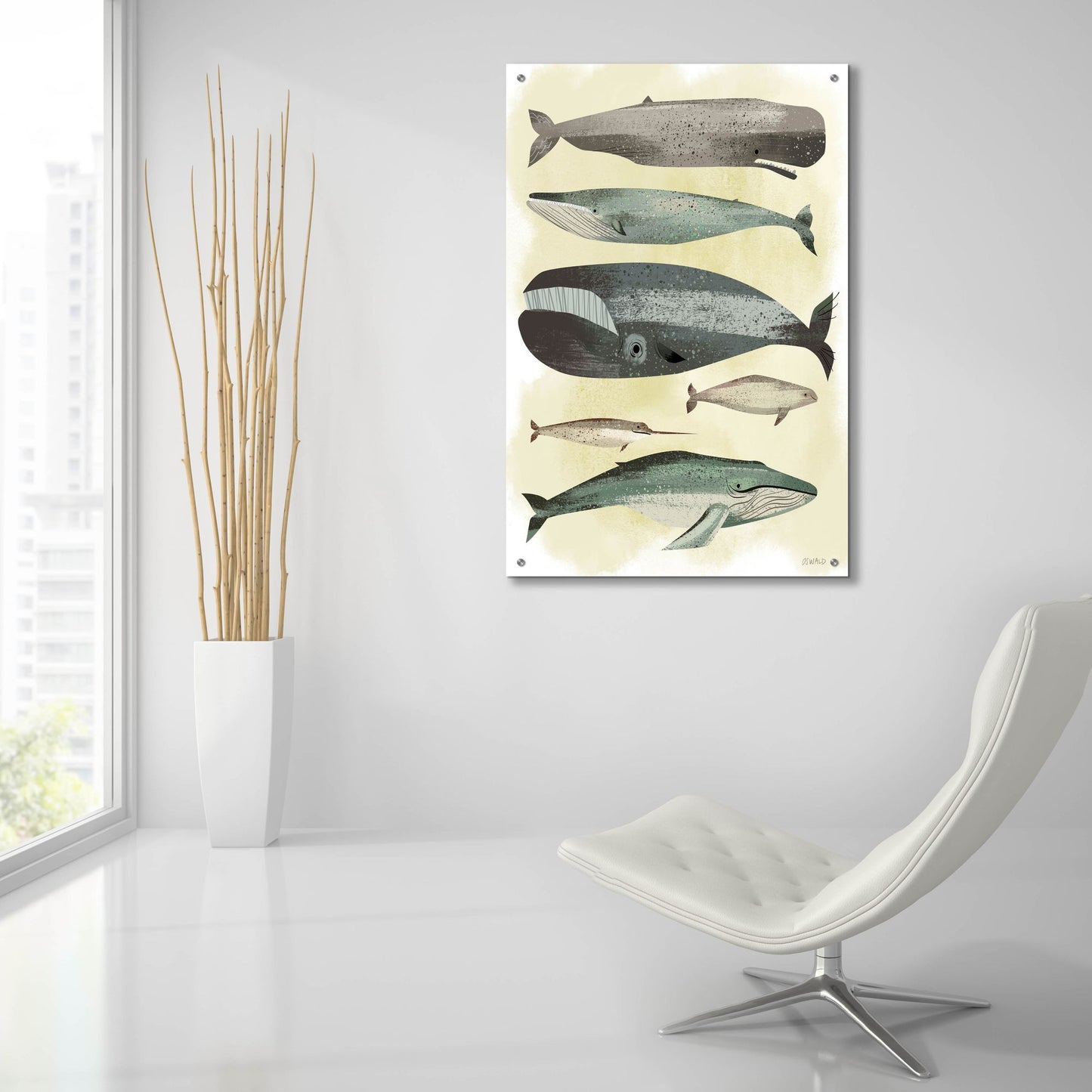 Epic Art 'Whales' by Pete Oswald, Acrylic Glass Wall Art,24x36