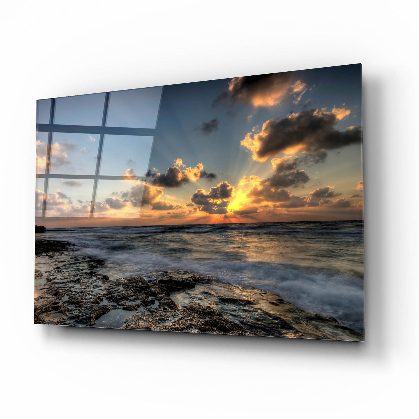 Epic Art 'Beach 1' by Photoinc Studio, Acrylic Glass Wall Art,16x12