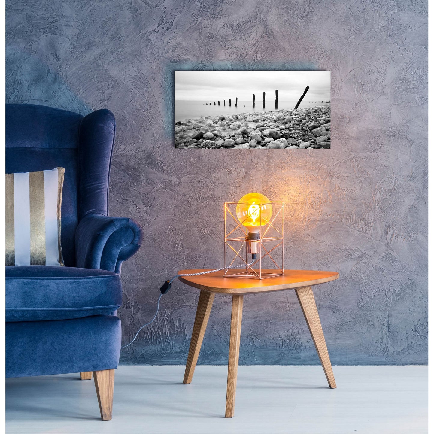 Epic Art 'Beach Pebbles' by Photoinc Studio, Acrylic Glass Wall Art,24x12