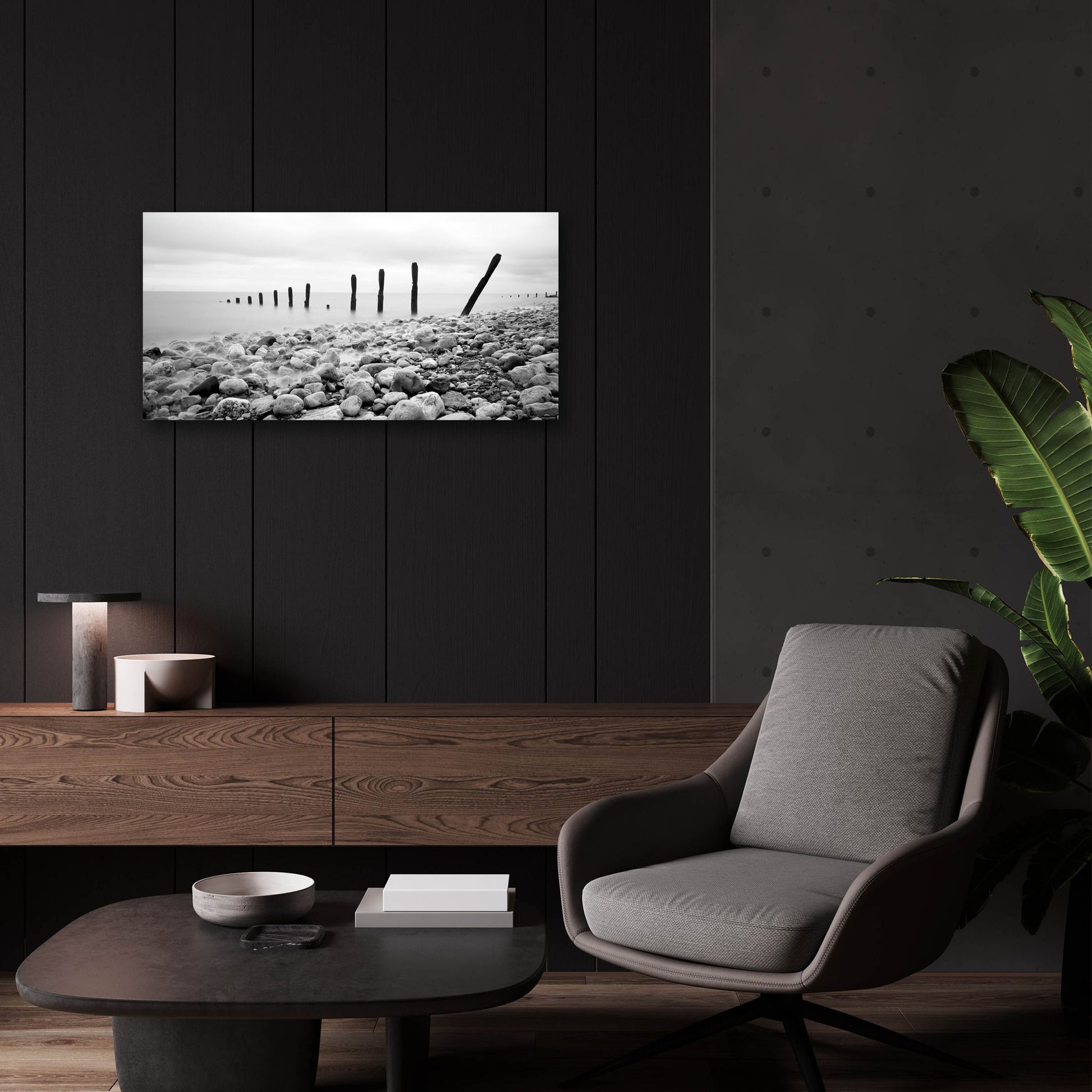 Epic Art 'Beach Pebbles' by Photoinc Studio, Acrylic Glass Wall Art,24x12