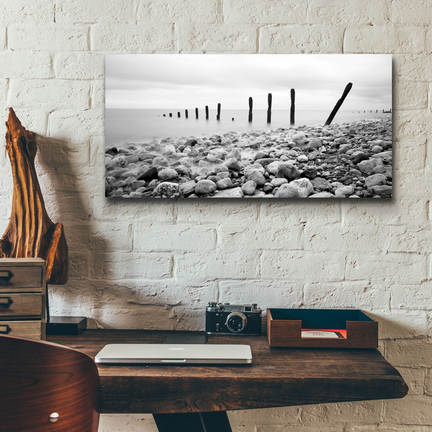 Epic Art 'Beach Pebbles' by Photoinc Studio, Acrylic Glass Wall Art,24x12