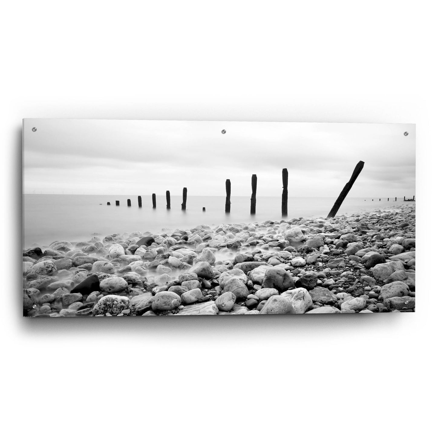 Epic Art 'Beach Pebbles' by Photoinc Studio, Acrylic Glass Wall Art,48x24