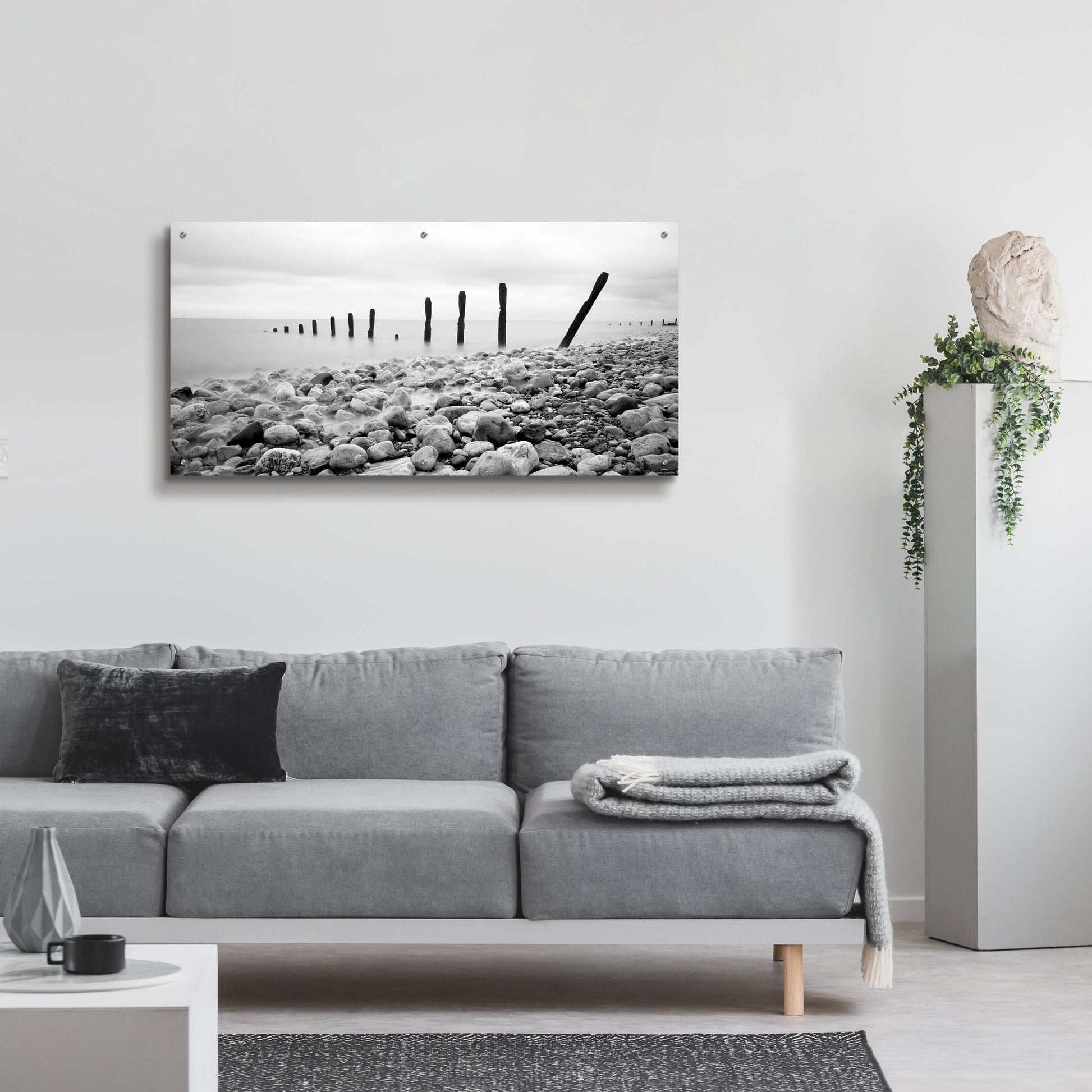 Epic Art 'Beach Pebbles' by Photoinc Studio, Acrylic Glass Wall Art,48x24