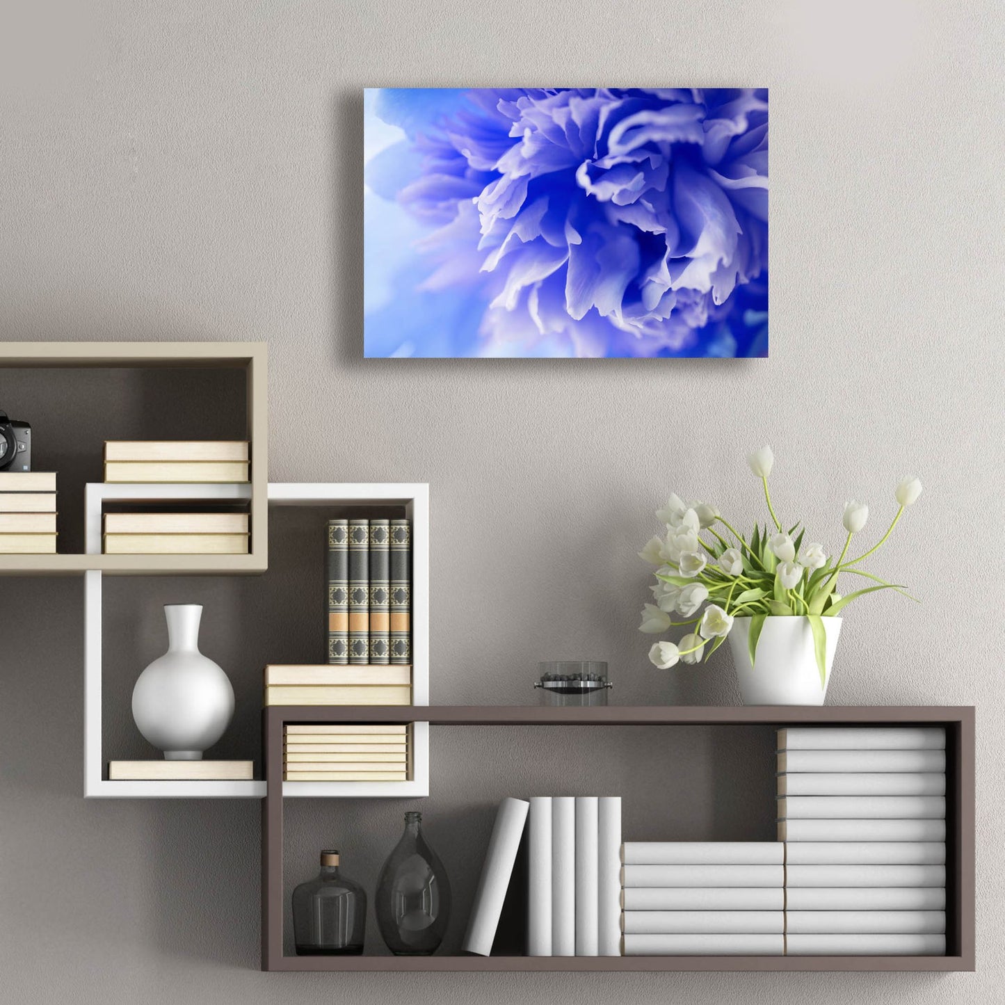 Epic Art 'Blue Flower' by Photoinc Studio, Acrylic Glass Wall Art,24x16