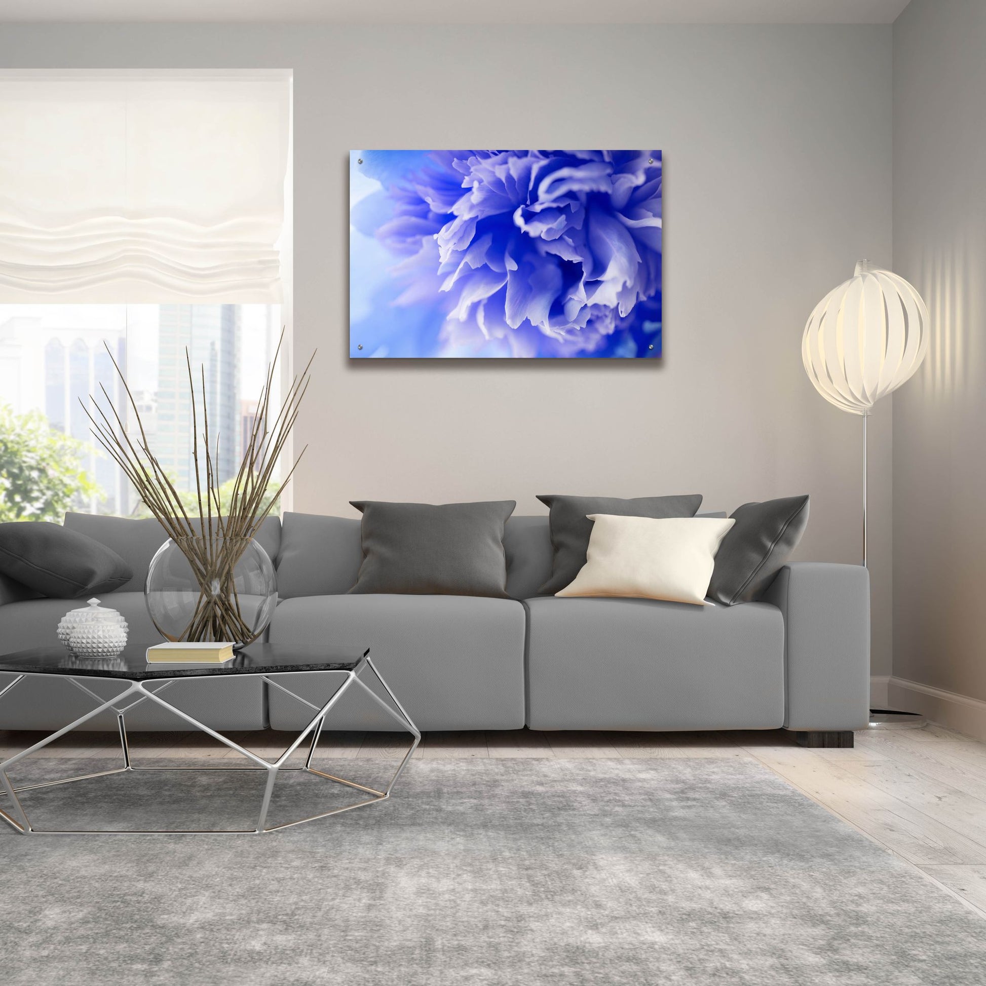 Epic Art 'Blue Flower' by Photoinc Studio, Acrylic Glass Wall Art,36x24