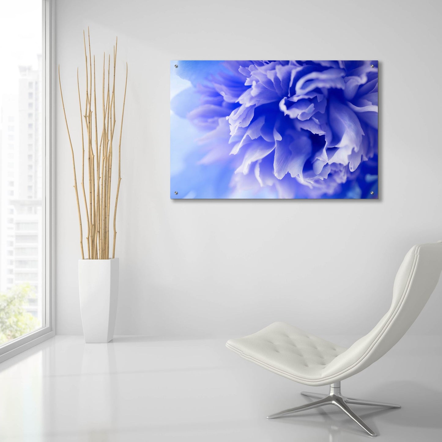 Epic Art 'Blue Flower' by Photoinc Studio, Acrylic Glass Wall Art,36x24