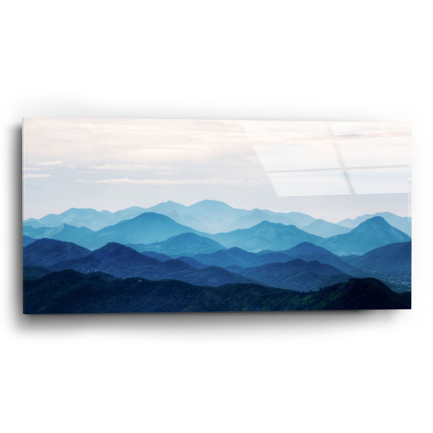 Epic Art 'Blue Mountains' by Photoinc Studio, Acrylic Glass Wall Art,24x12