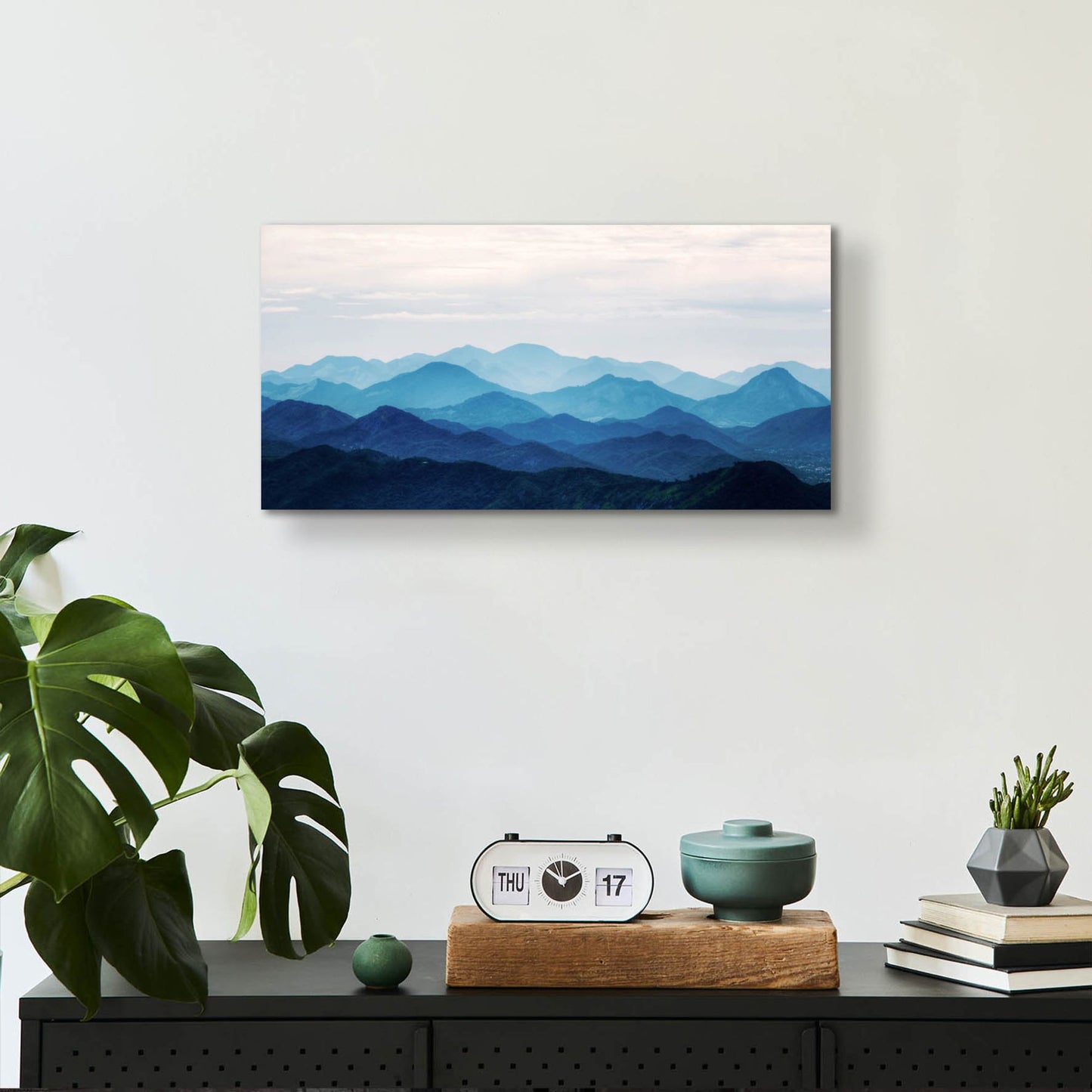 Epic Art 'Blue Mountains' by Photoinc Studio, Acrylic Glass Wall Art,24x12