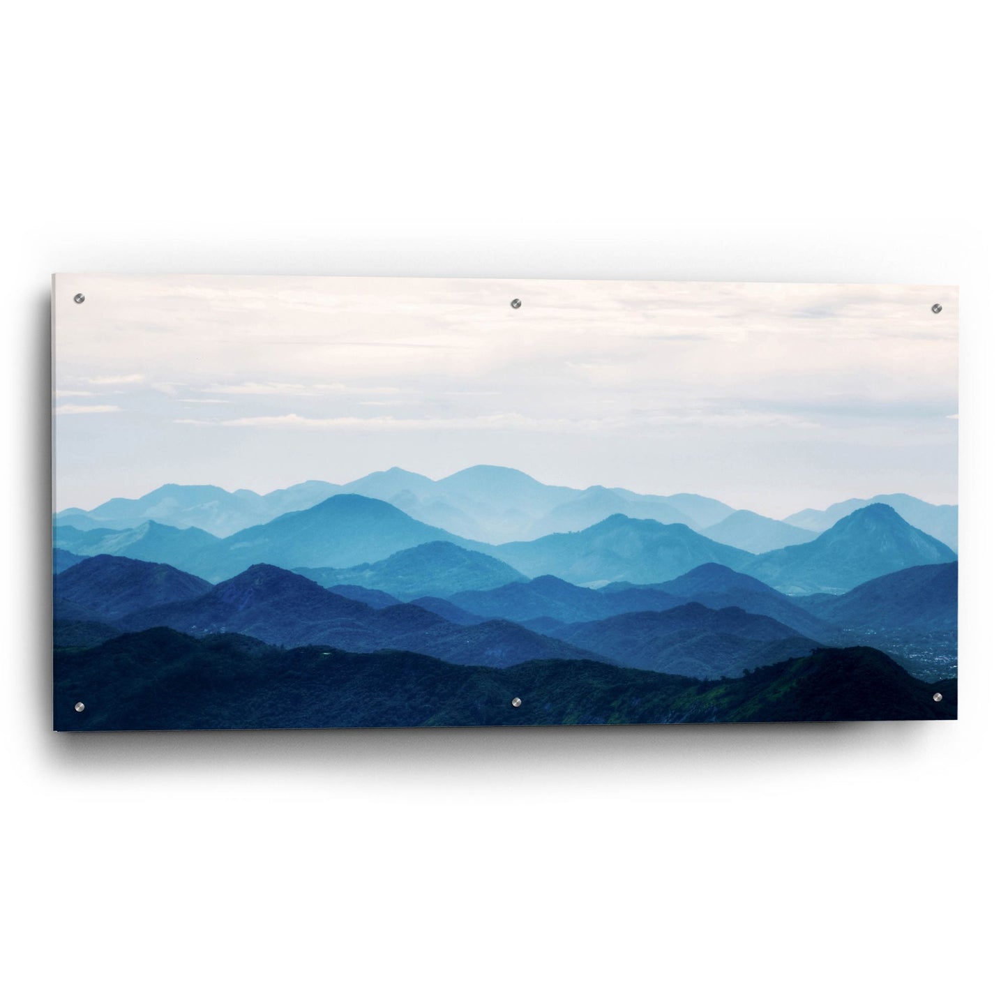 Epic Art 'Blue Mountains' by Photoinc Studio, Acrylic Glass Wall Art,48x24