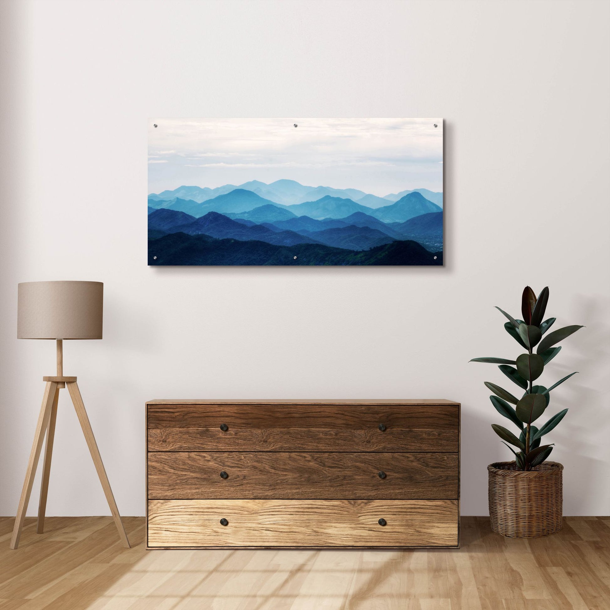 Epic Art 'Blue Mountains' by Photoinc Studio, Acrylic Glass Wall Art,48x24