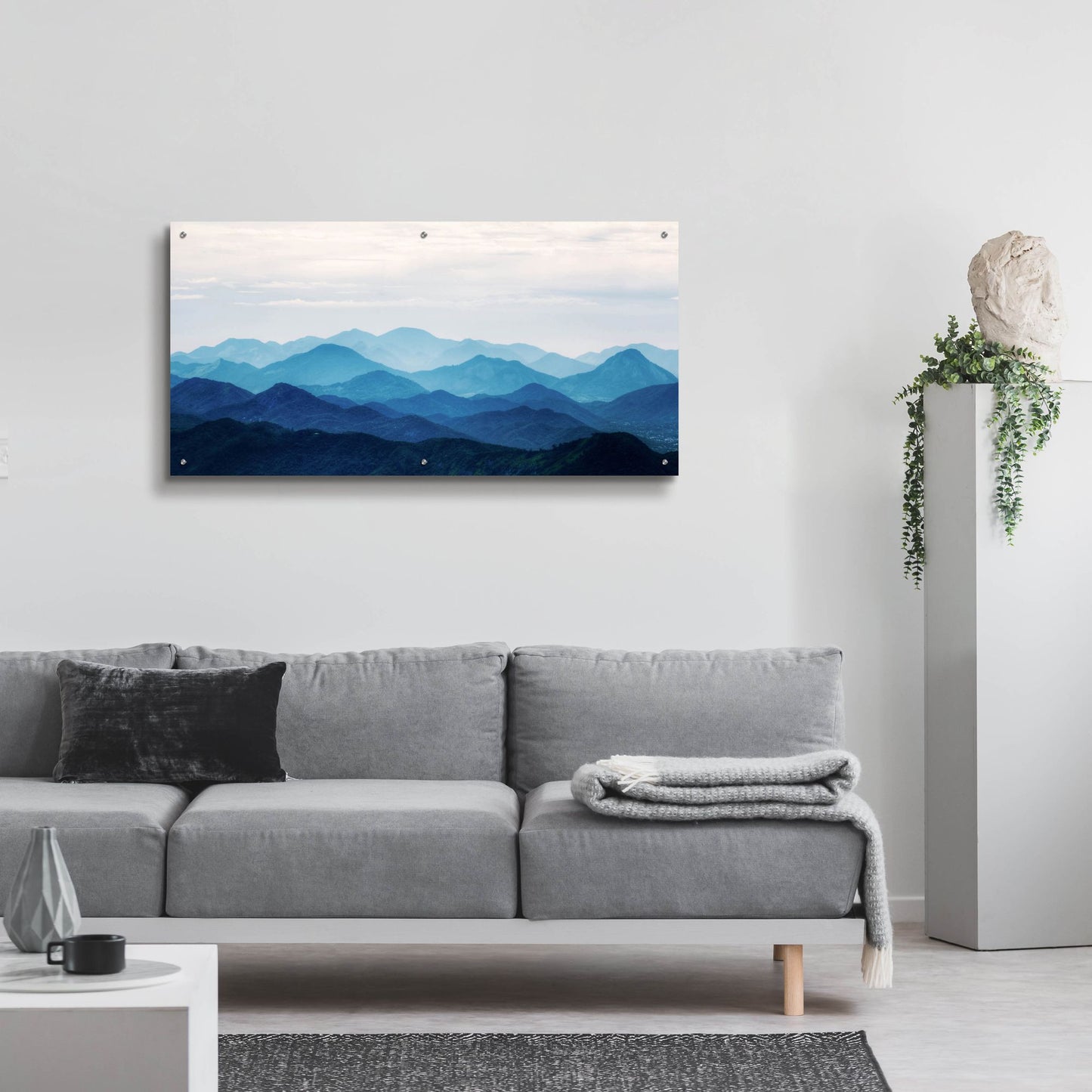 Epic Art 'Blue Mountains' by Photoinc Studio, Acrylic Glass Wall Art,48x24