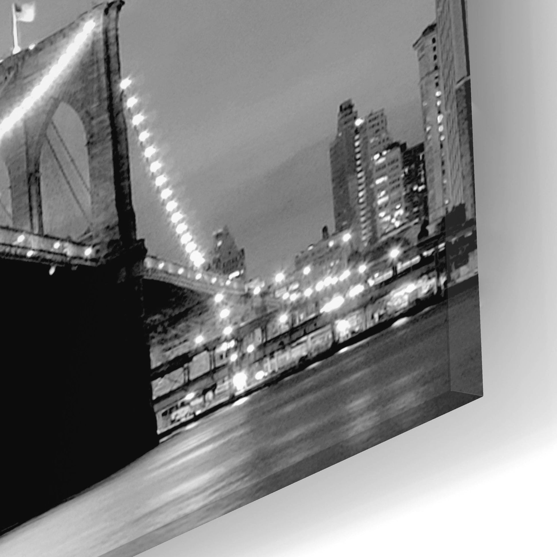 Epic Art 'Brooklyn Bridge View' by Photoinc Studio, Acrylic Glass Wall Art,24x12