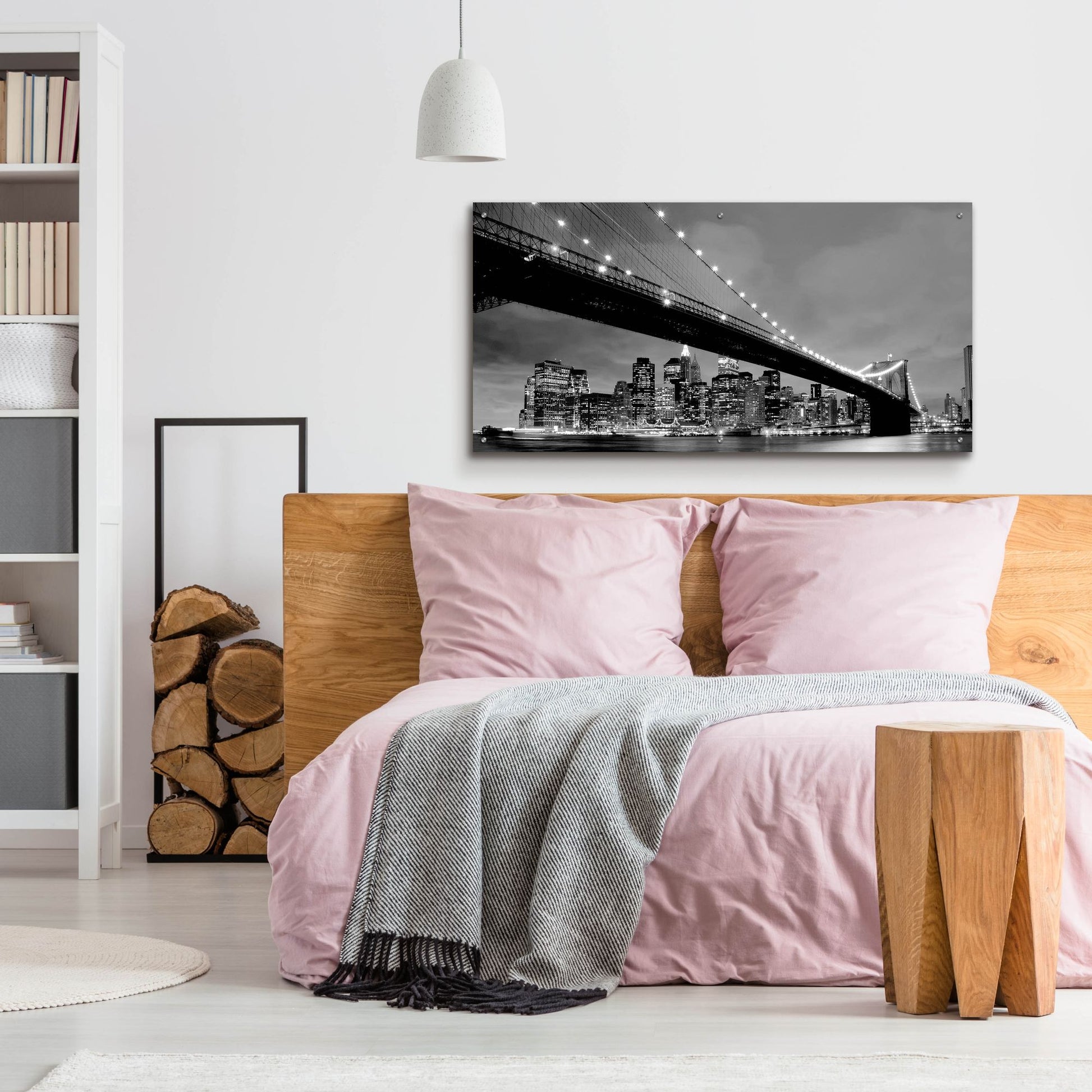 Epic Art 'Brooklyn Bridge View' by Photoinc Studio, Acrylic Glass Wall Art,48x24