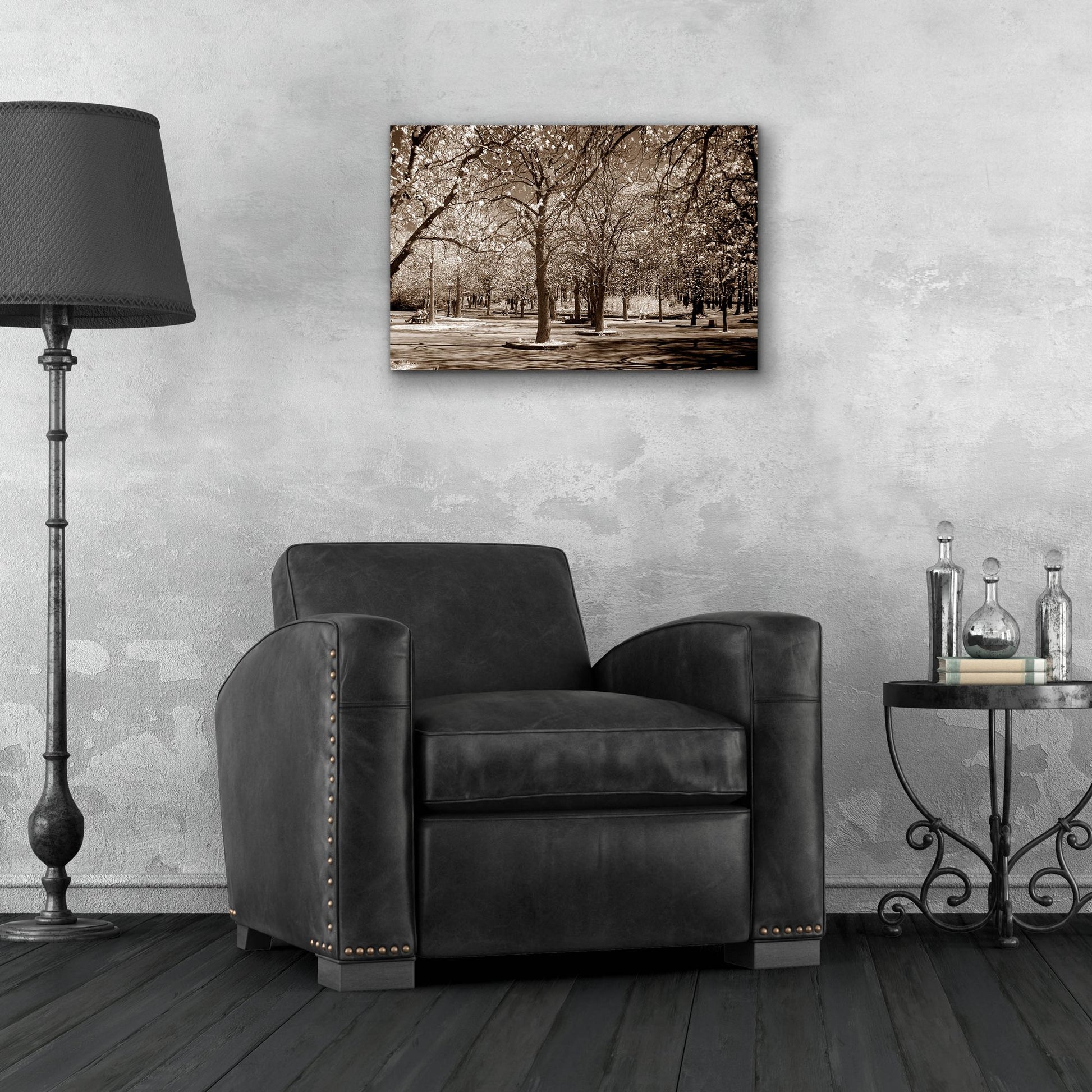 Epic Art 'Cherry Tree Park' by Photoinc Studio, Acrylic Glass Wall Art,24x16