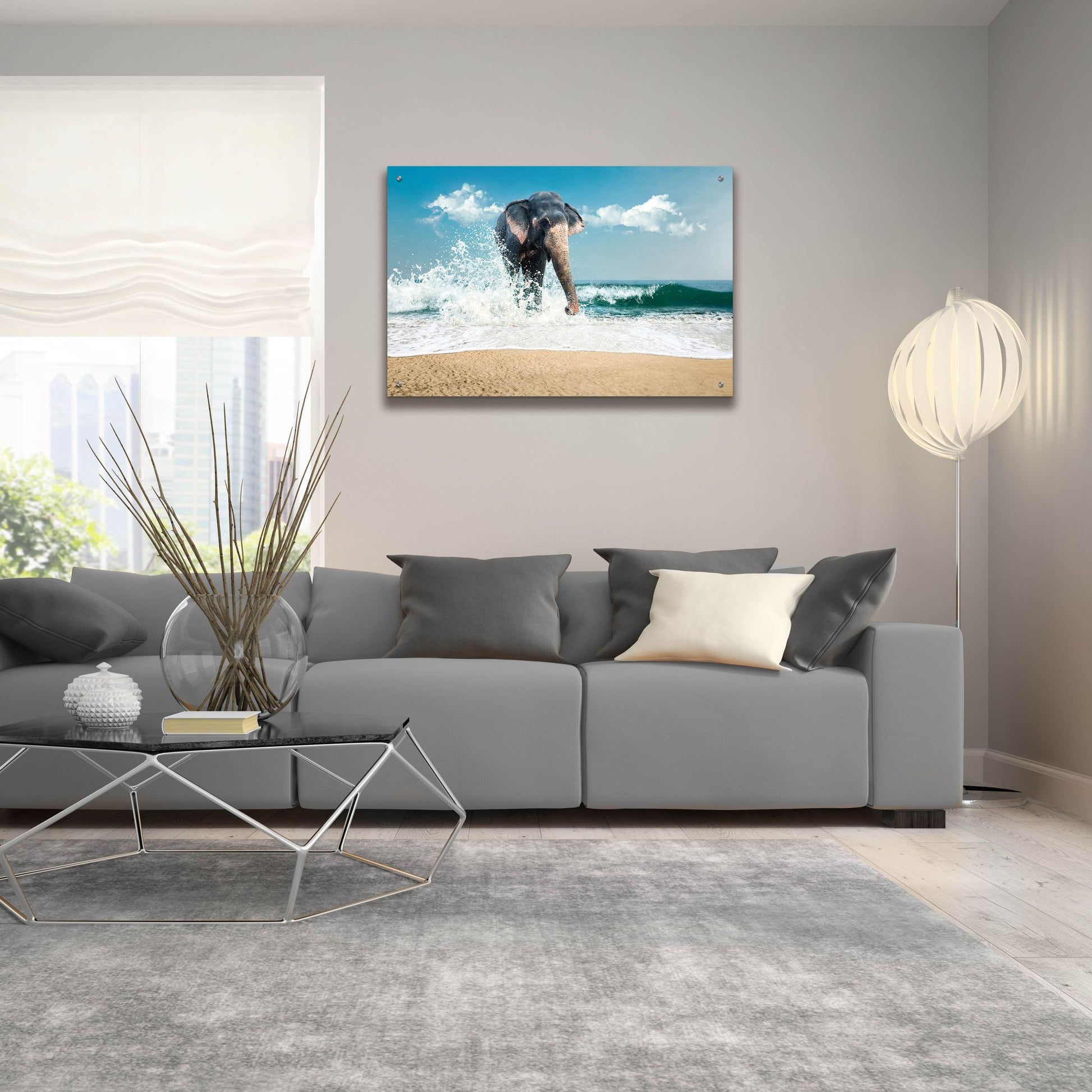 Epic Art 'Elephant' by Photoinc Studio, Acrylic Glass Wall Art,36x24