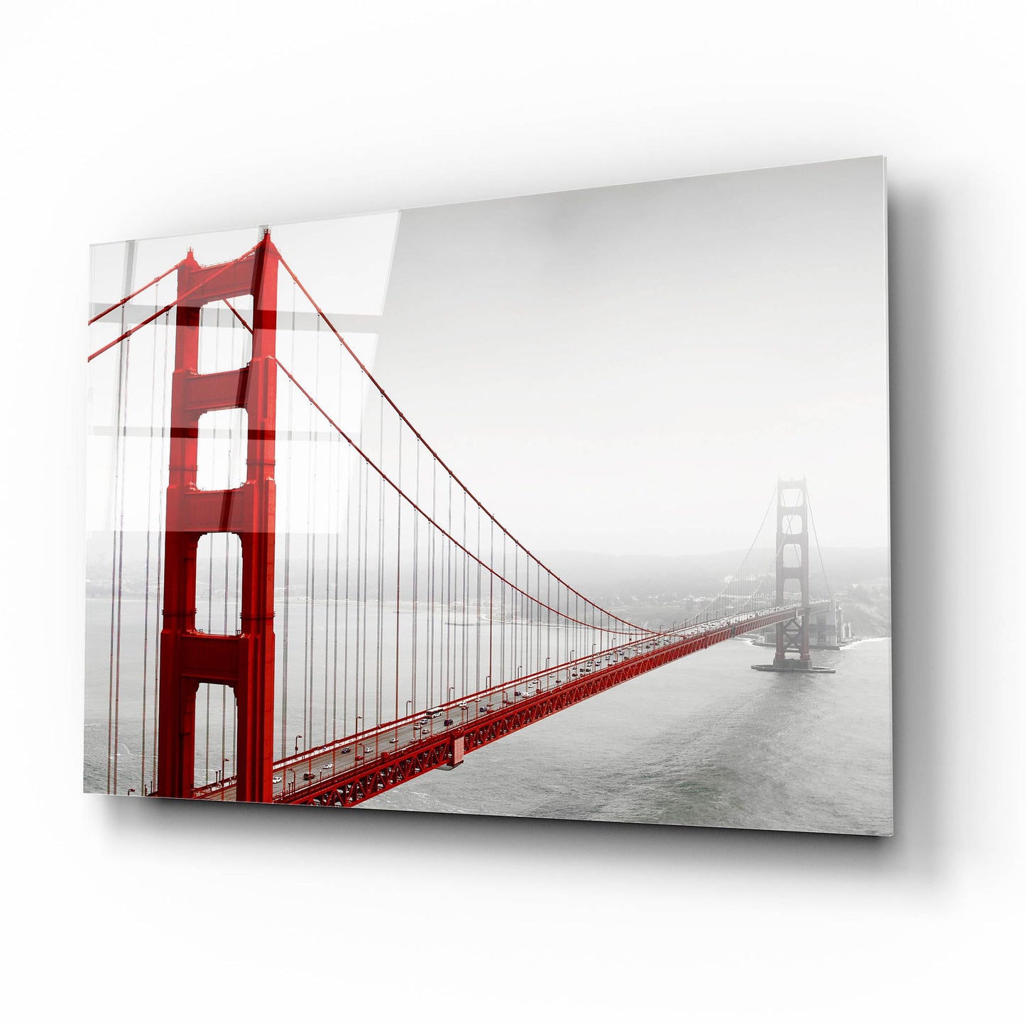 Epic Art 'Golden Gate Bridge In Fog' by Photoinc Studio, Acrylic Glass Wall Art,16x12