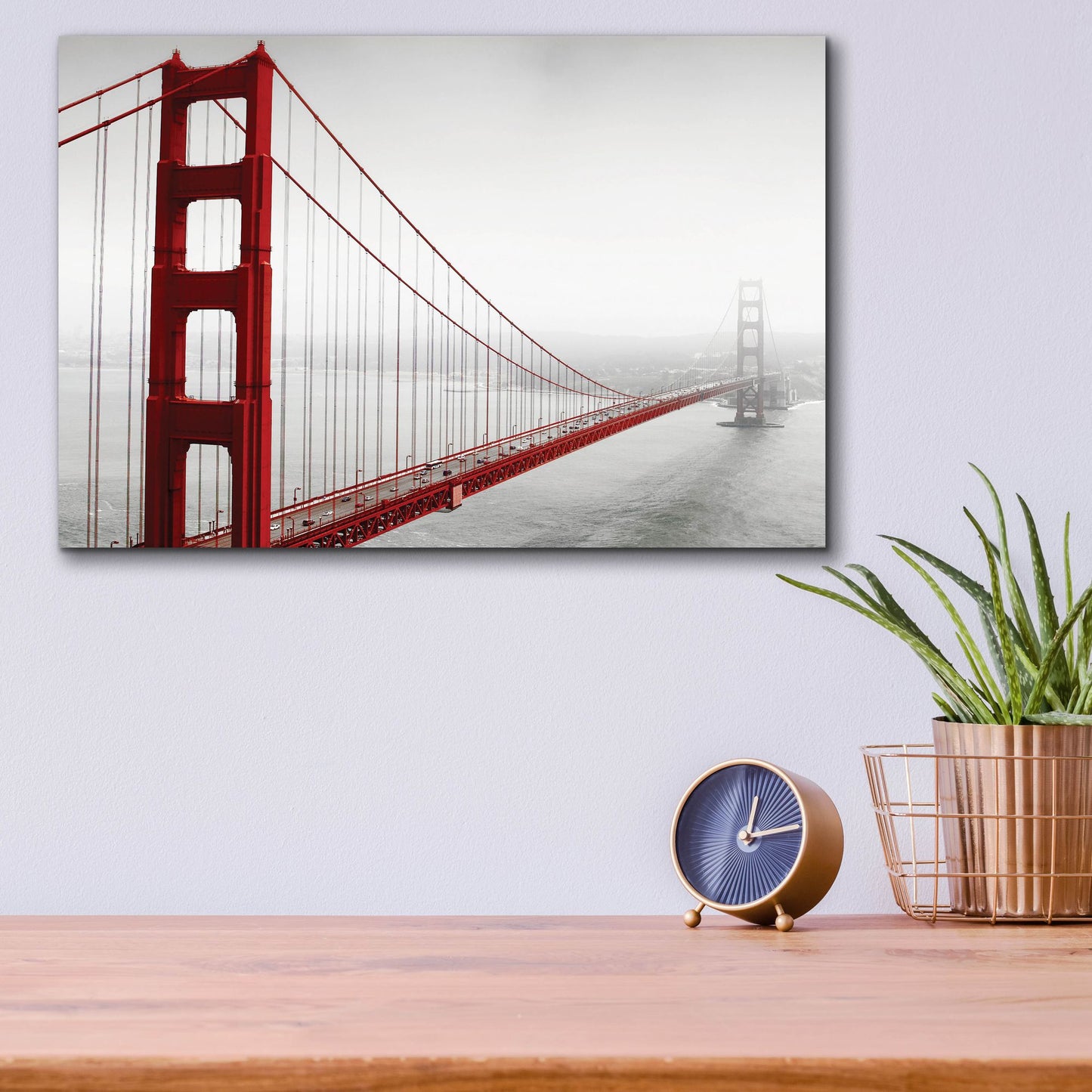 Epic Art 'Golden Gate Bridge In Fog' by Photoinc Studio, Acrylic Glass Wall Art,16x12