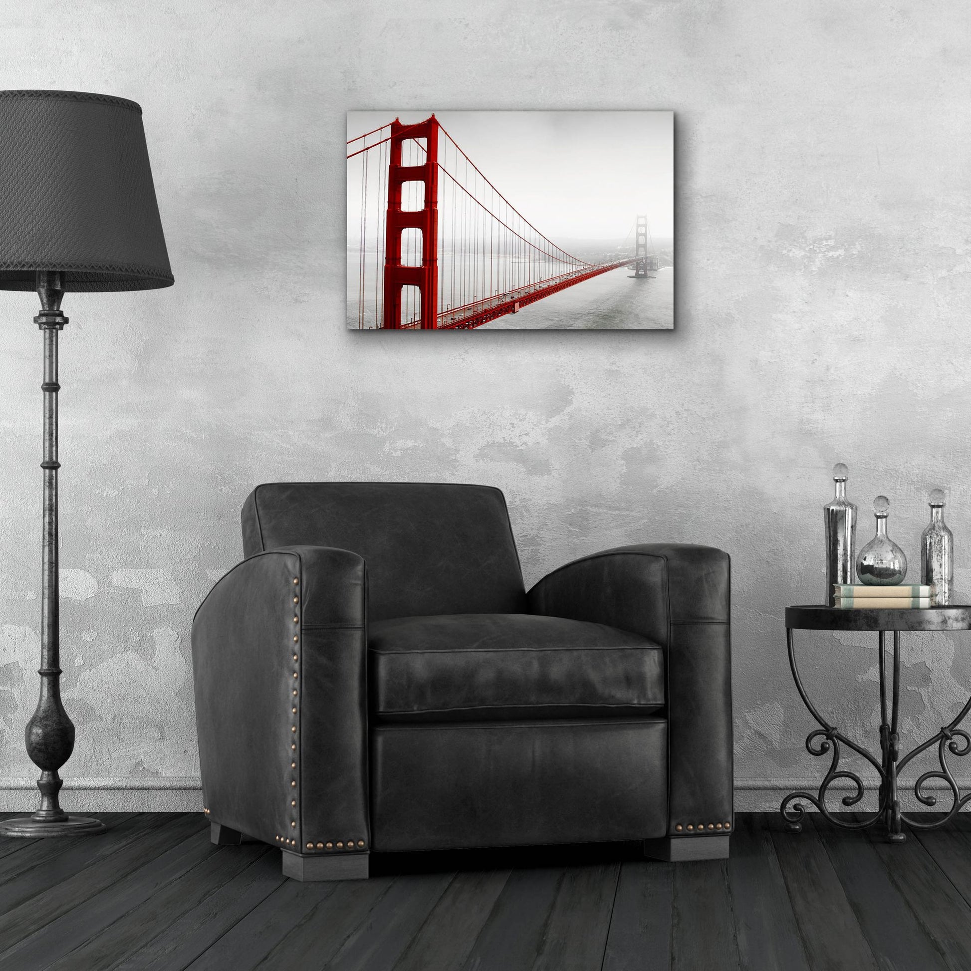 Epic Art 'Golden Gate Bridge In Fog' by Photoinc Studio, Acrylic Glass Wall Art,24x16