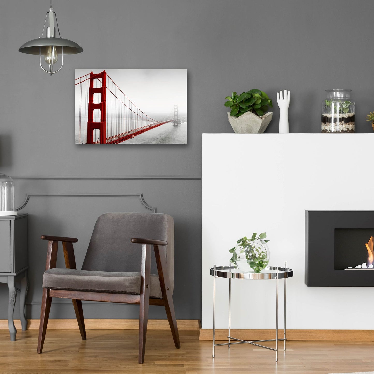 Epic Art 'Golden Gate Bridge In Fog' by Photoinc Studio, Acrylic Glass Wall Art,24x16