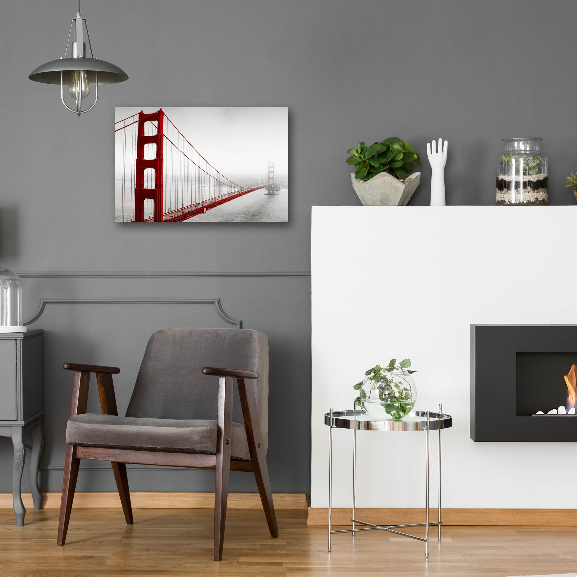 Epic Art 'Golden Gate Bridge In Fog' by Photoinc Studio, Acrylic Glass Wall Art,24x16