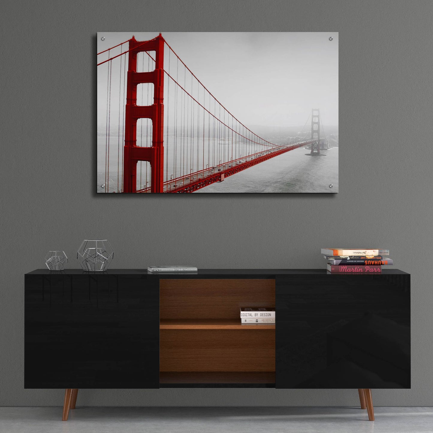 Epic Art 'Golden Gate Bridge In Fog' by Photoinc Studio, Acrylic Glass Wall Art,36x24