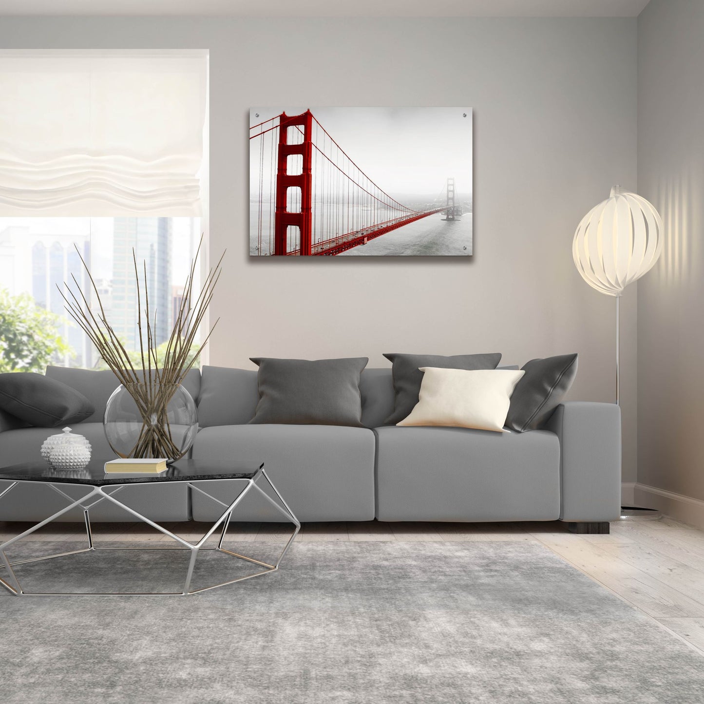 Epic Art 'Golden Gate Bridge In Fog' by Photoinc Studio, Acrylic Glass Wall Art,36x24