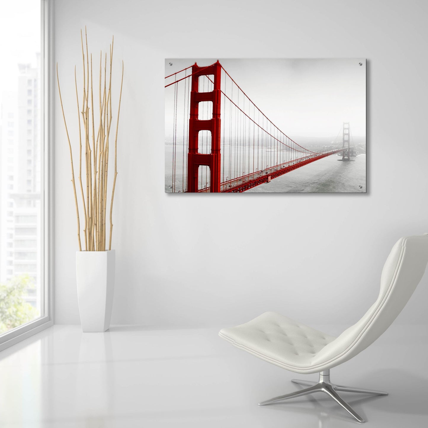 Epic Art 'Golden Gate Bridge In Fog' by Photoinc Studio, Acrylic Glass Wall Art,36x24