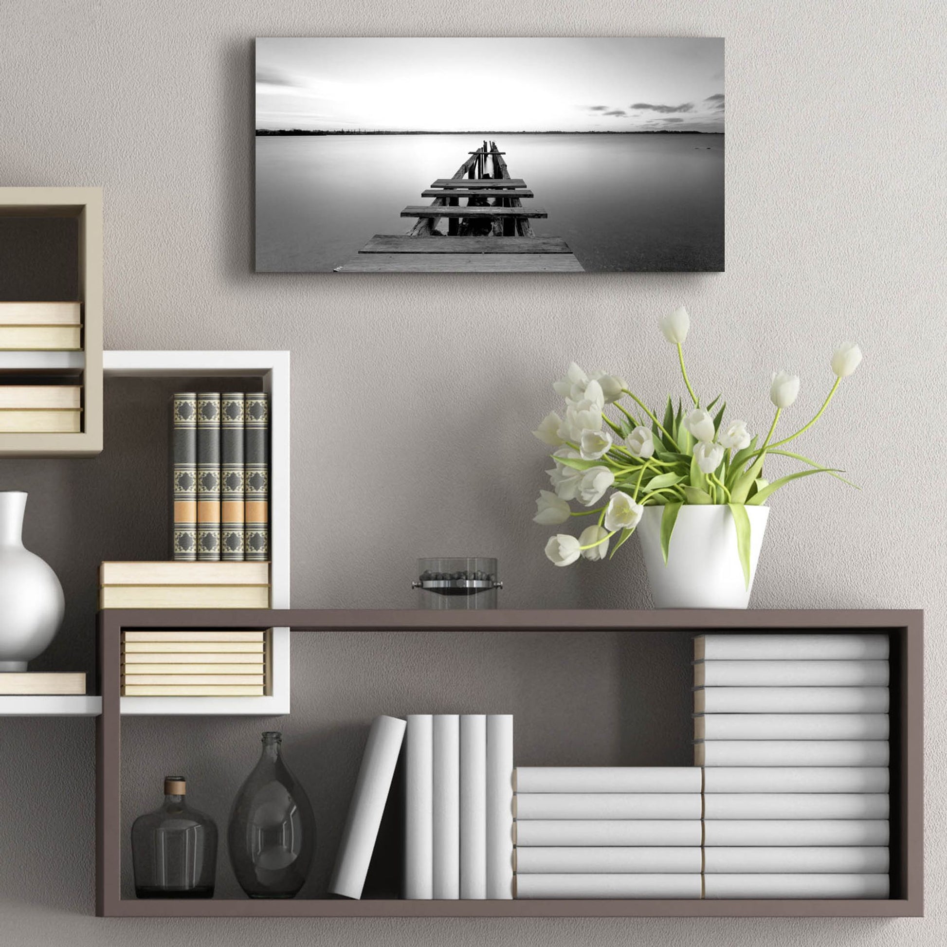 Epic Art 'Old Pier 2' by Photoinc Studio, Acrylic Glass Wall Art,24x12