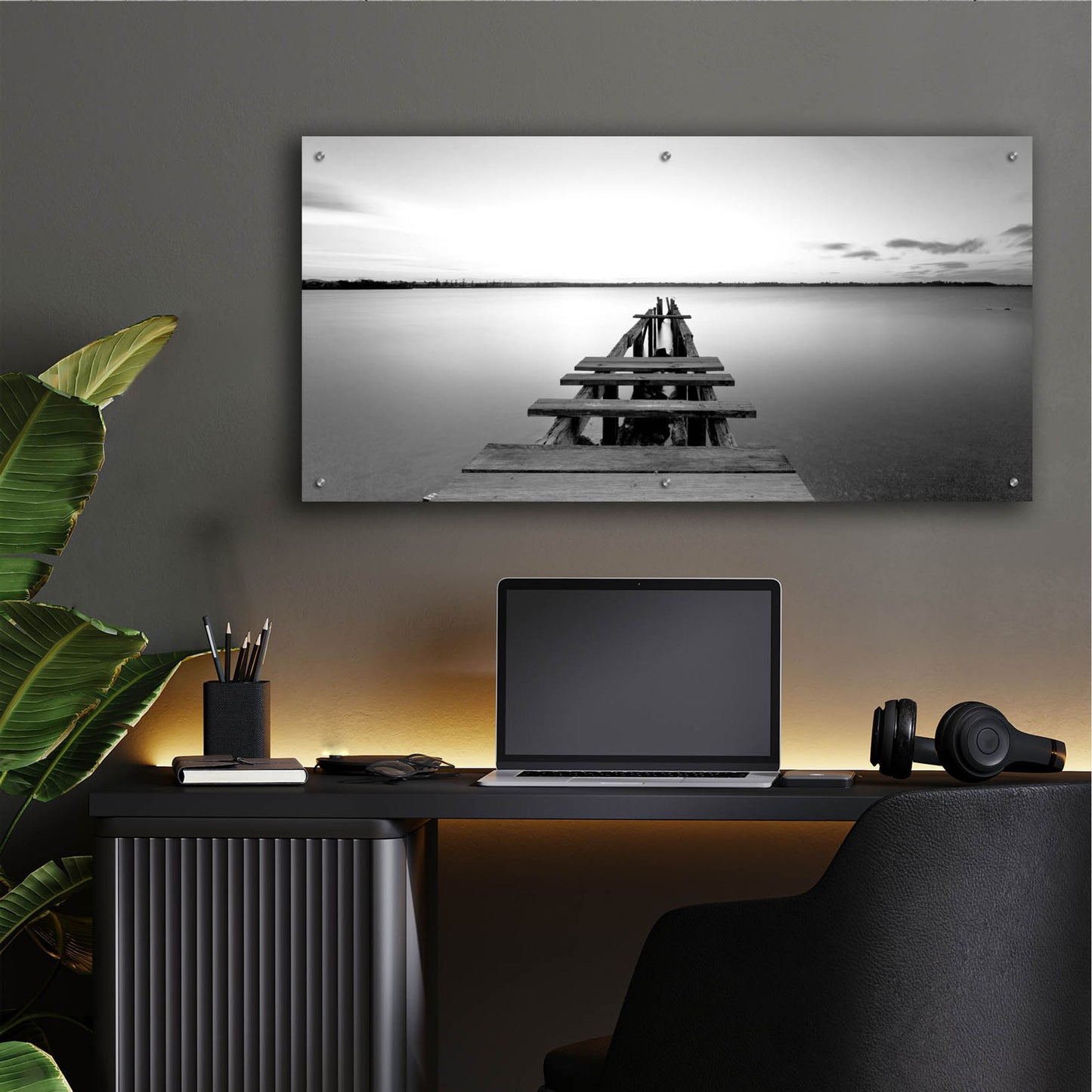 Epic Art 'Old Pier 2' by Photoinc Studio, Acrylic Glass Wall Art,48x24