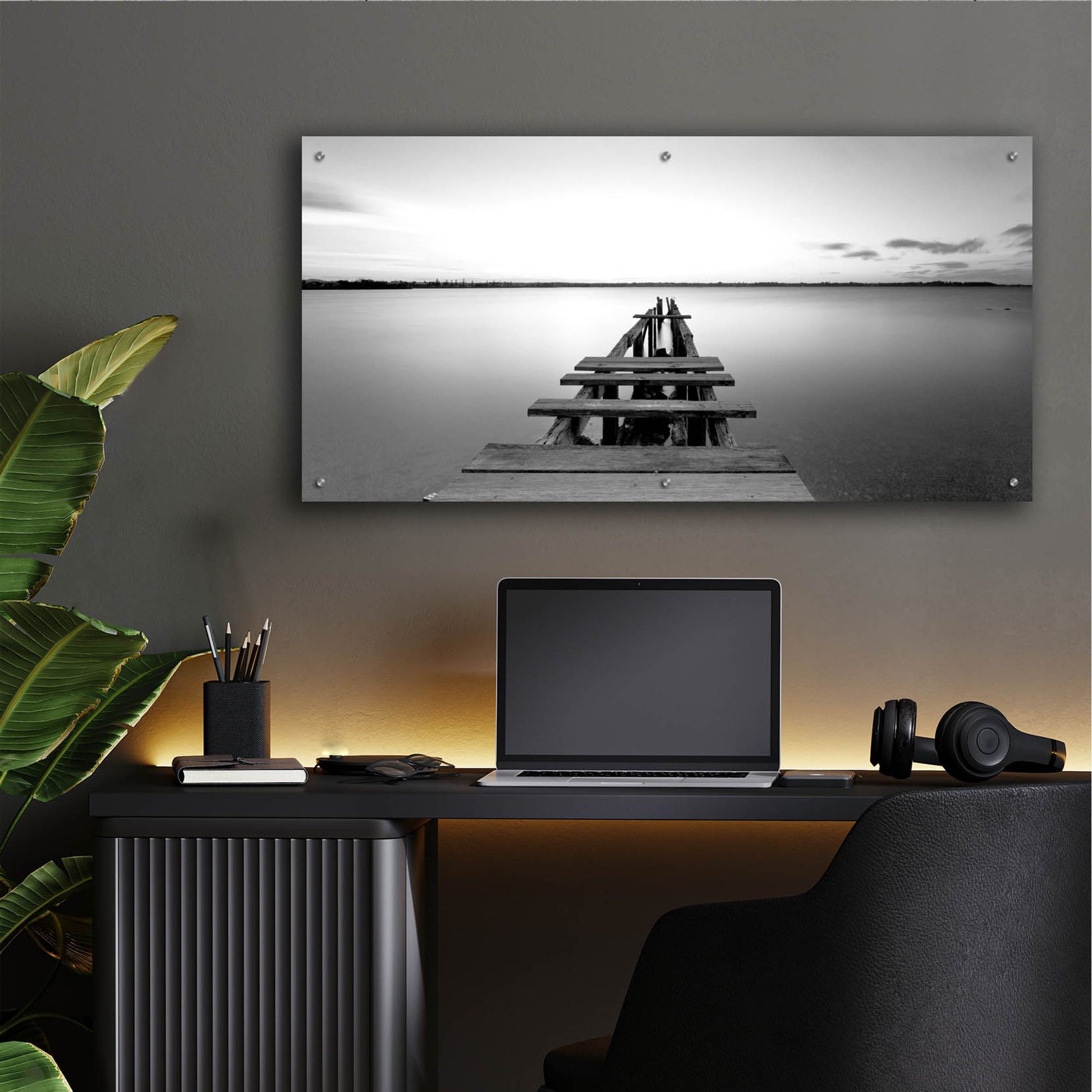 Epic Art 'Old Pier 2' by Photoinc Studio, Acrylic Glass Wall Art,48x24
