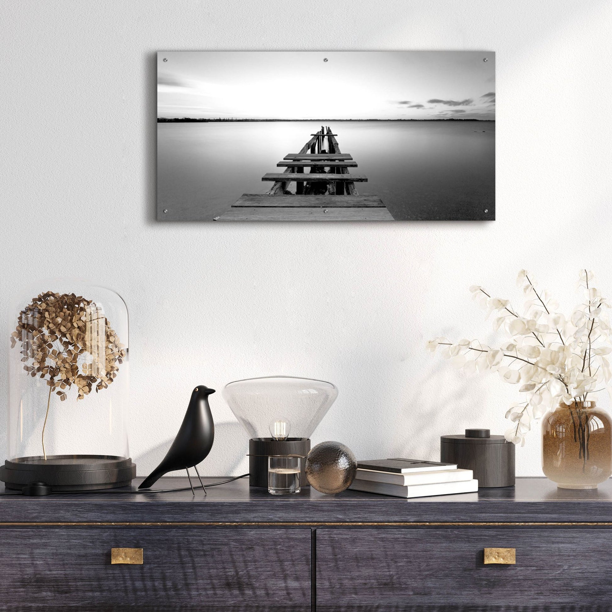 Epic Art 'Old Pier 2' by Photoinc Studio, Acrylic Glass Wall Art,48x24
