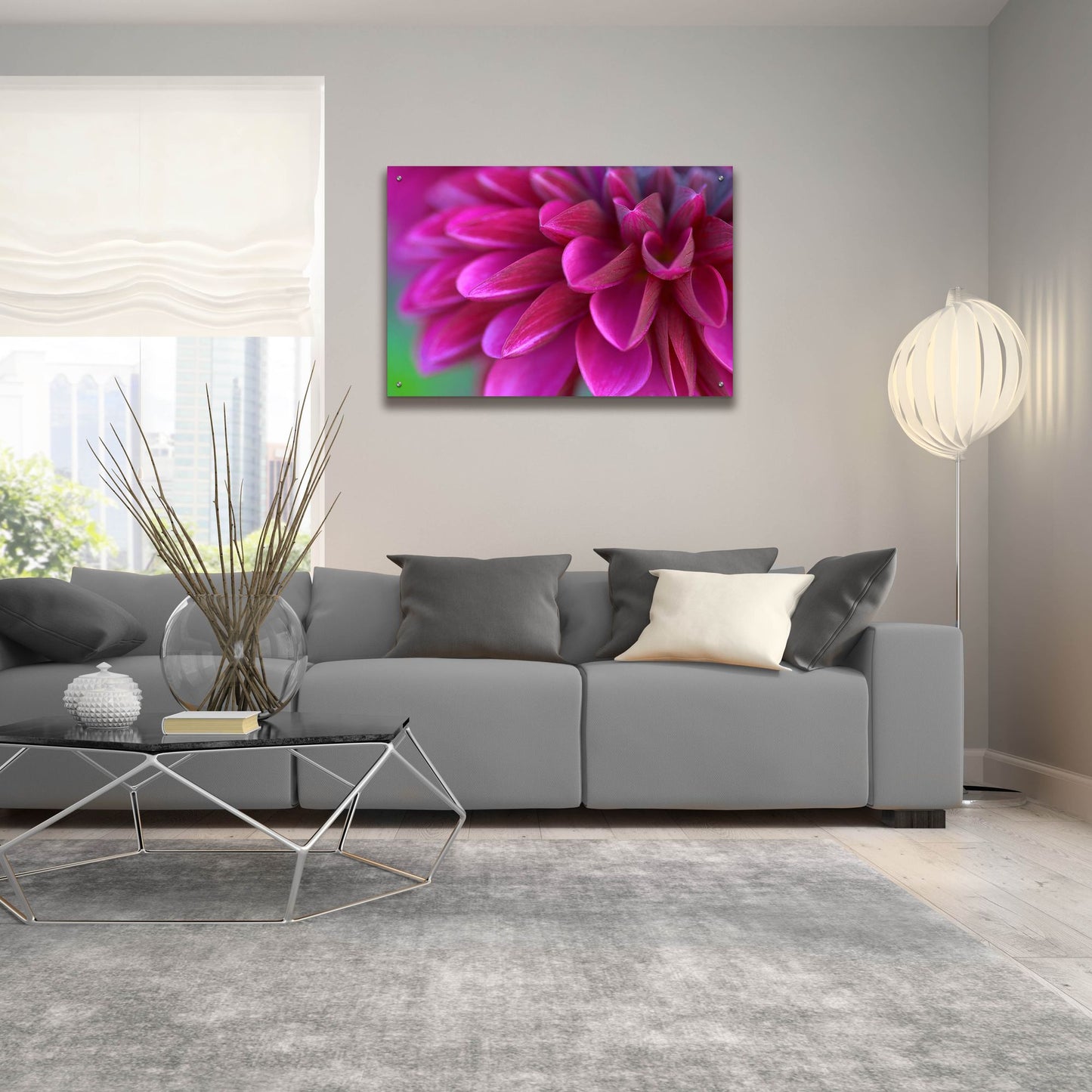 Epic Art 'Pink Chrysanthemum' by Photoinc Studio, Acrylic Glass Wall Art,36x24