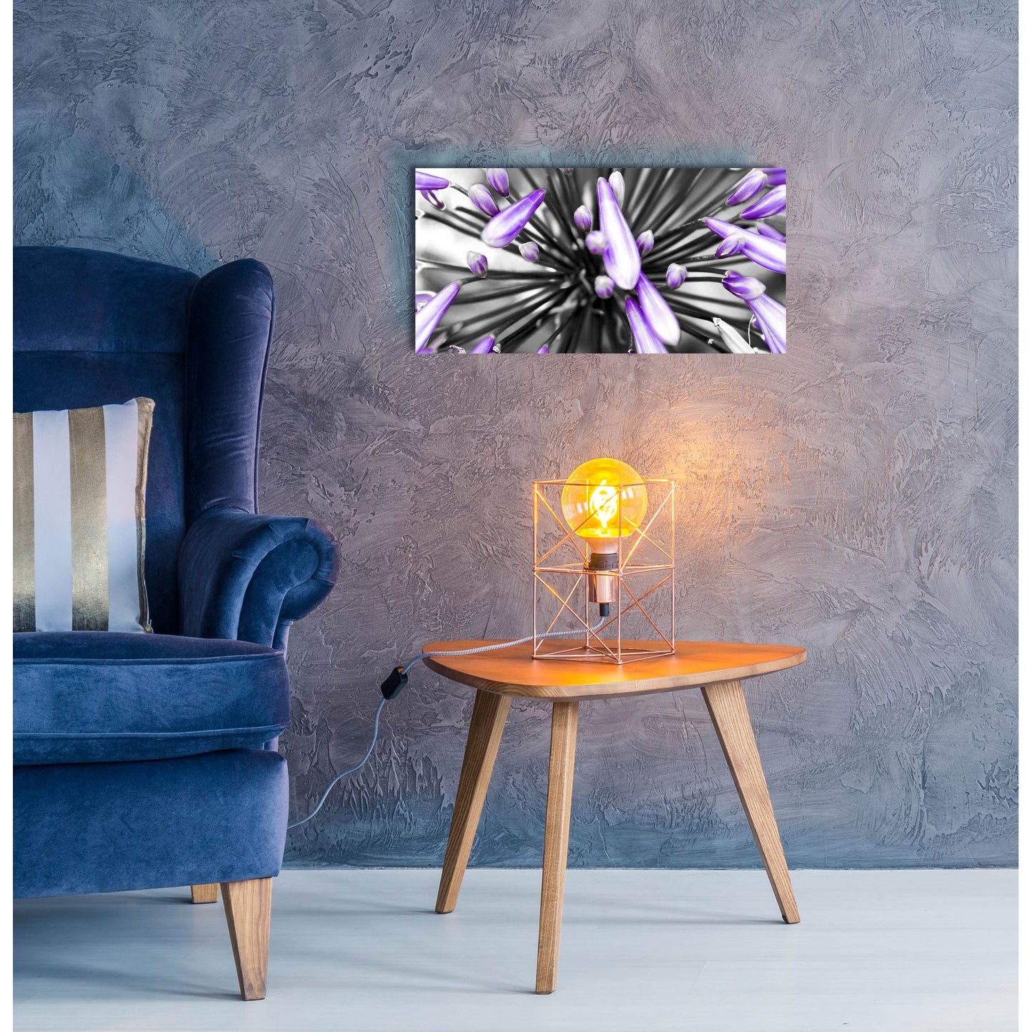 Epic Art 'Purple Flower' by Photoinc Studio, Acrylic Glass Wall Art,24x12