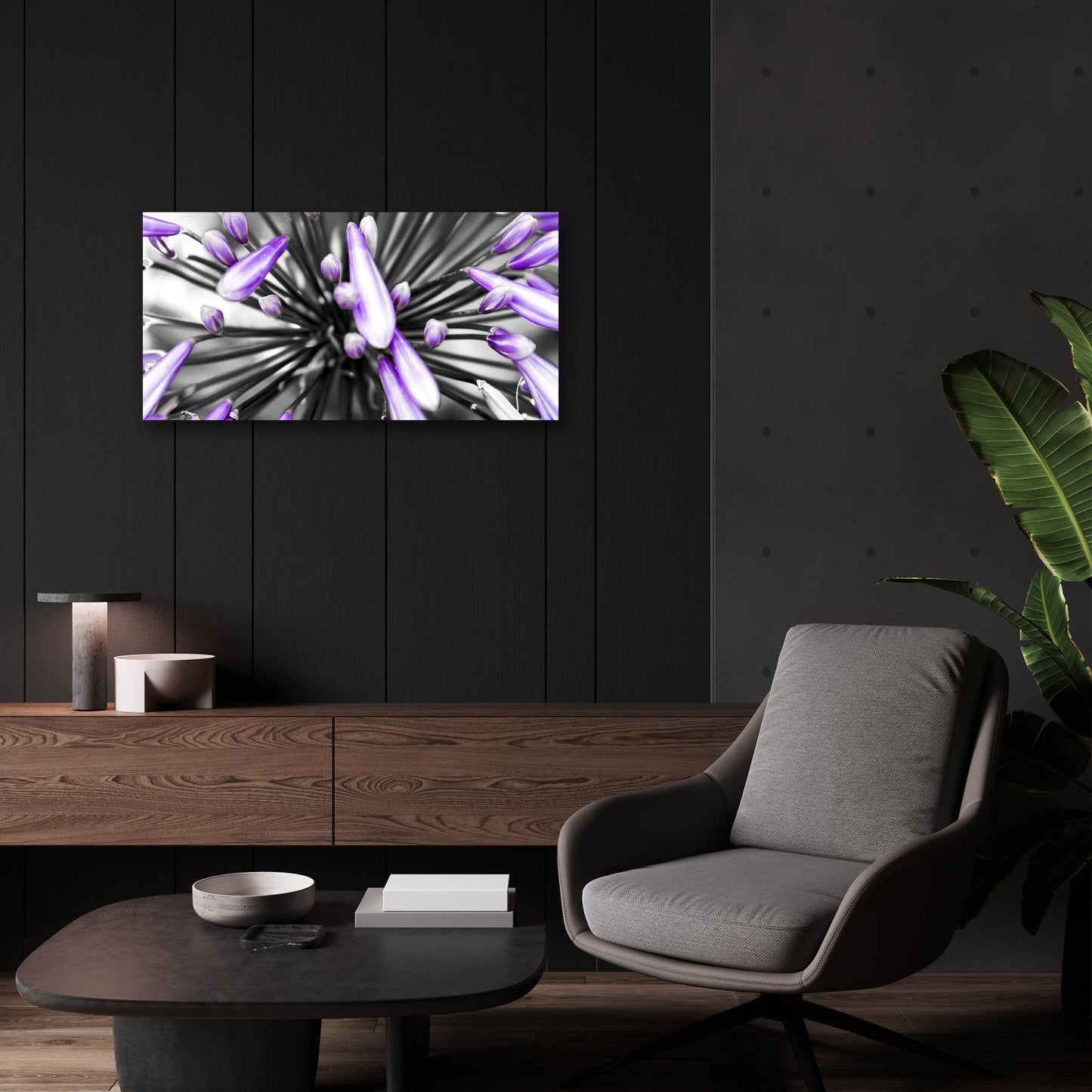 Epic Art 'Purple Flower' by Photoinc Studio, Acrylic Glass Wall Art,24x12