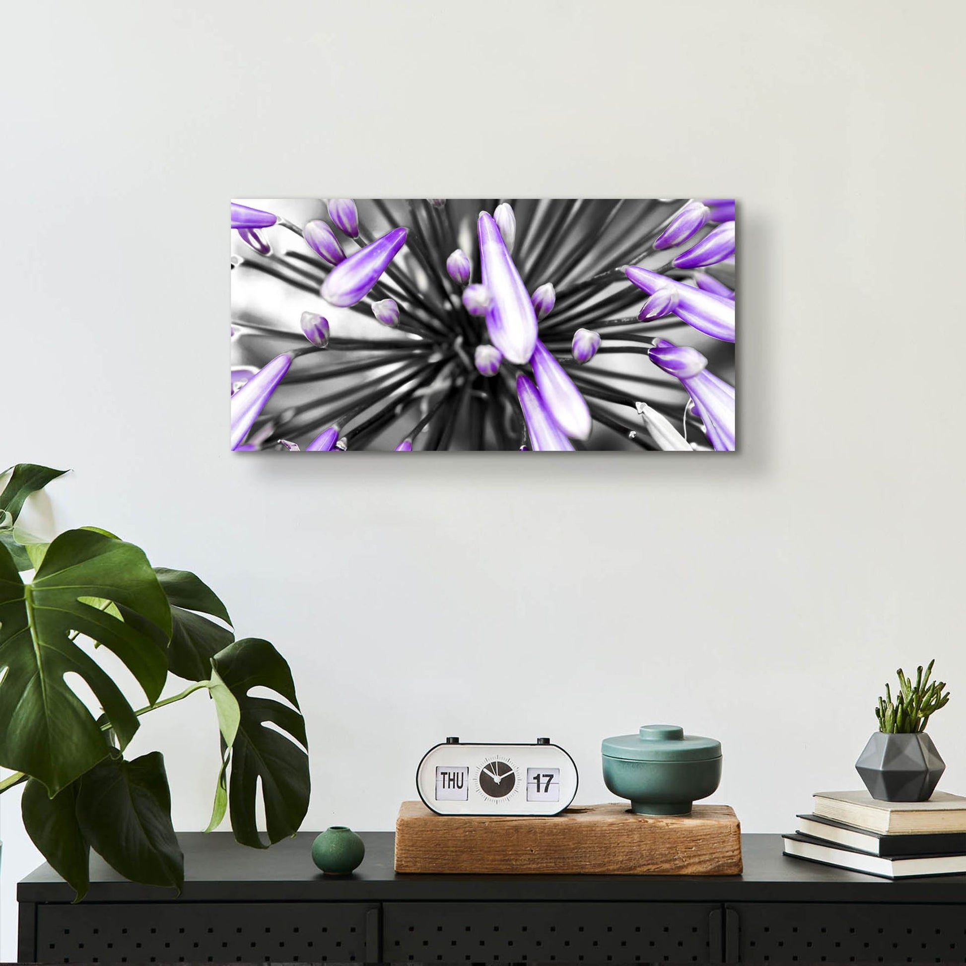 Epic Art 'Purple Flower' by Photoinc Studio, Acrylic Glass Wall Art,24x12