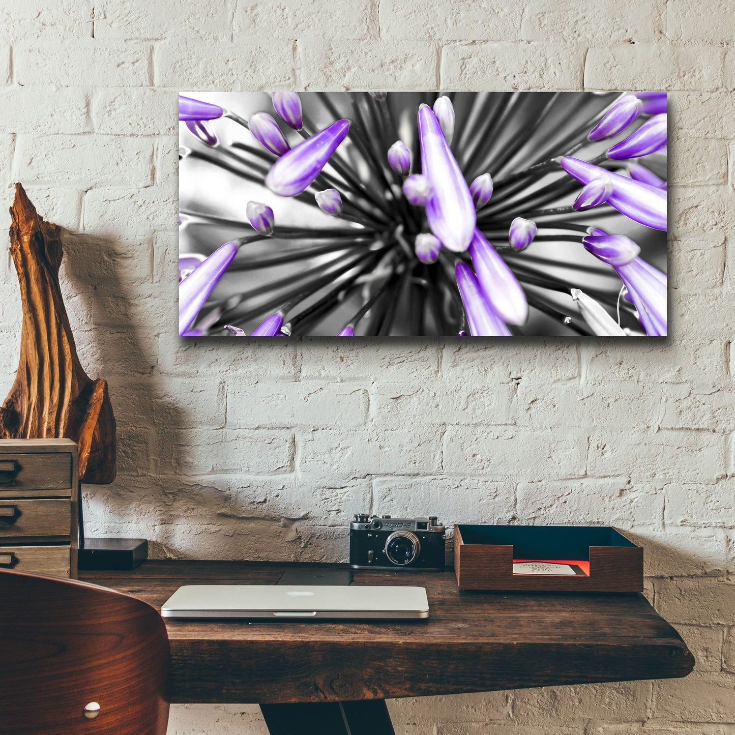 Epic Art 'Purple Flower' by Photoinc Studio, Acrylic Glass Wall Art,24x12