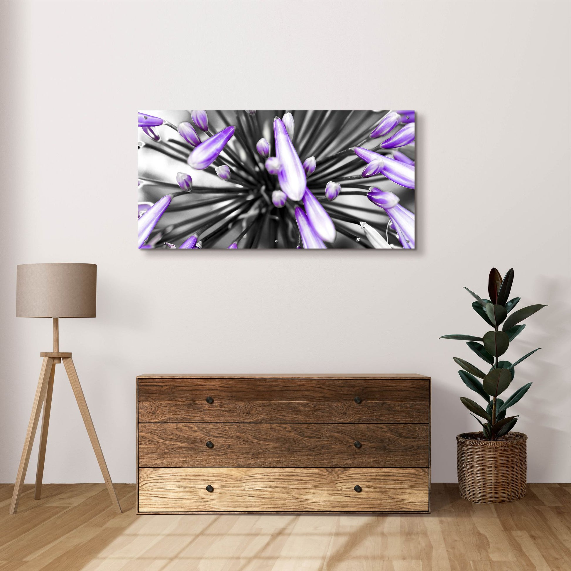 Epic Art 'Purple Flower' by Photoinc Studio, Acrylic Glass Wall Art,48x24