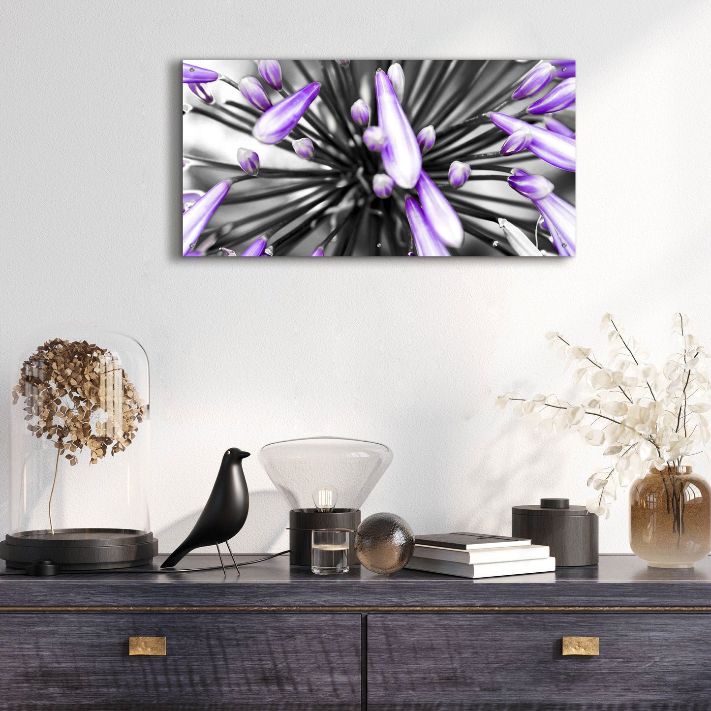 Epic Art 'Purple Flower' by Photoinc Studio, Acrylic Glass Wall Art,48x24