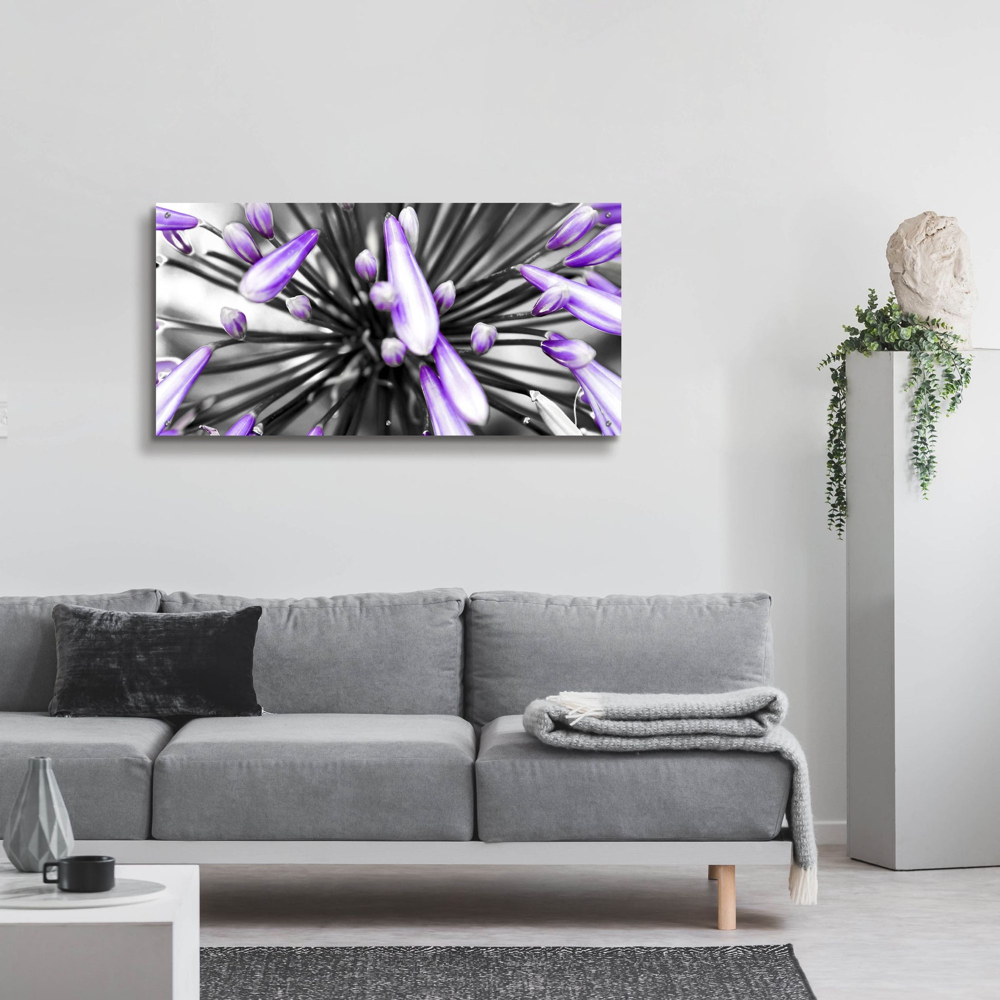 Epic Art 'Purple Flower' by Photoinc Studio, Acrylic Glass Wall Art,48x24