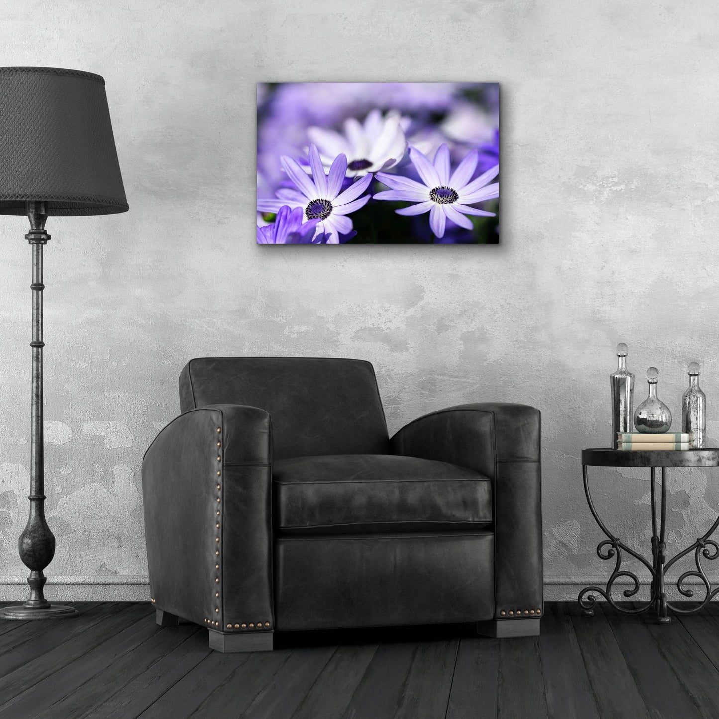 Epic Art 'Purple Flowers 3' by Photoinc Studio, Acrylic Glass Wall Art,24x16