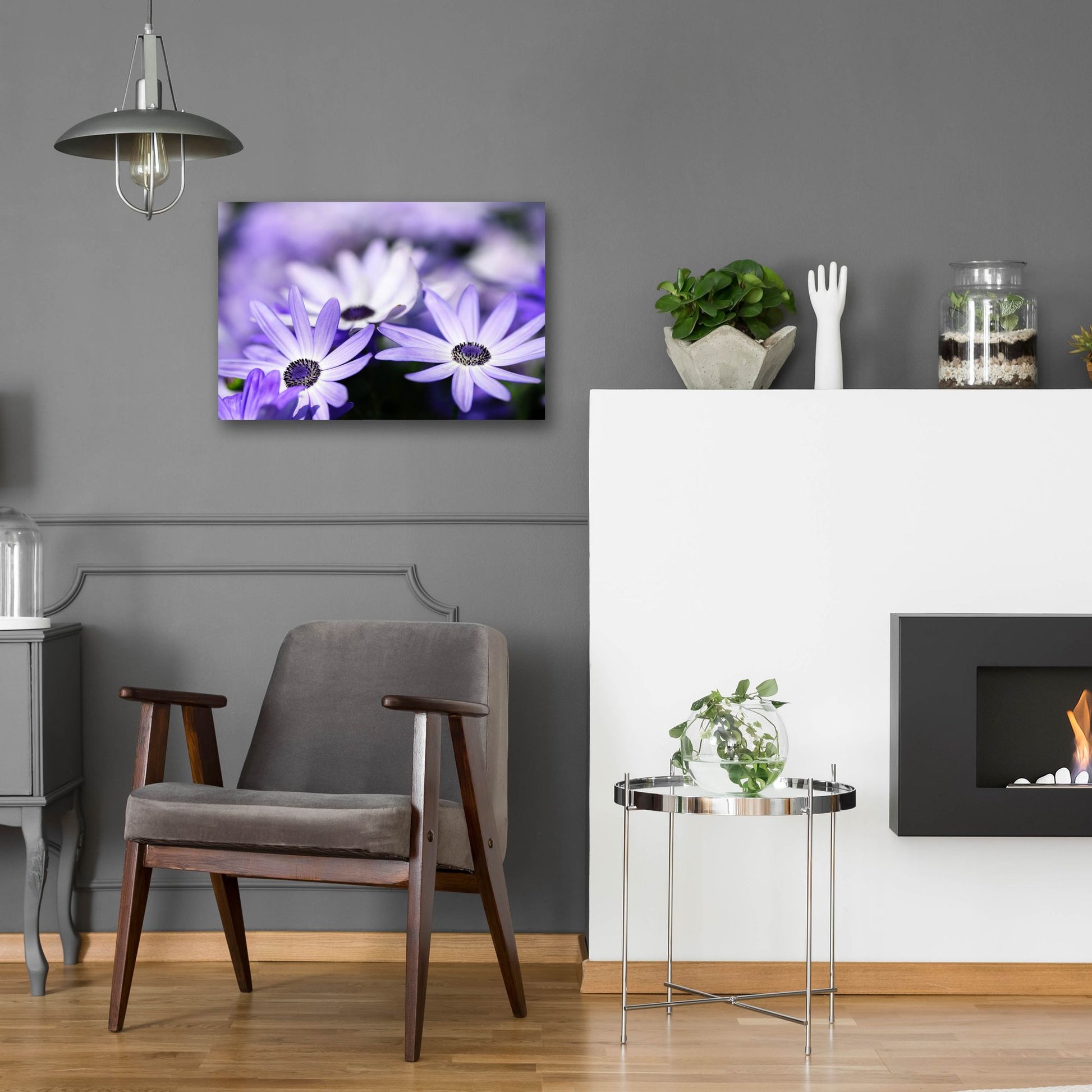 Epic Art 'Purple Flowers 3' by Photoinc Studio, Acrylic Glass Wall Art,24x16