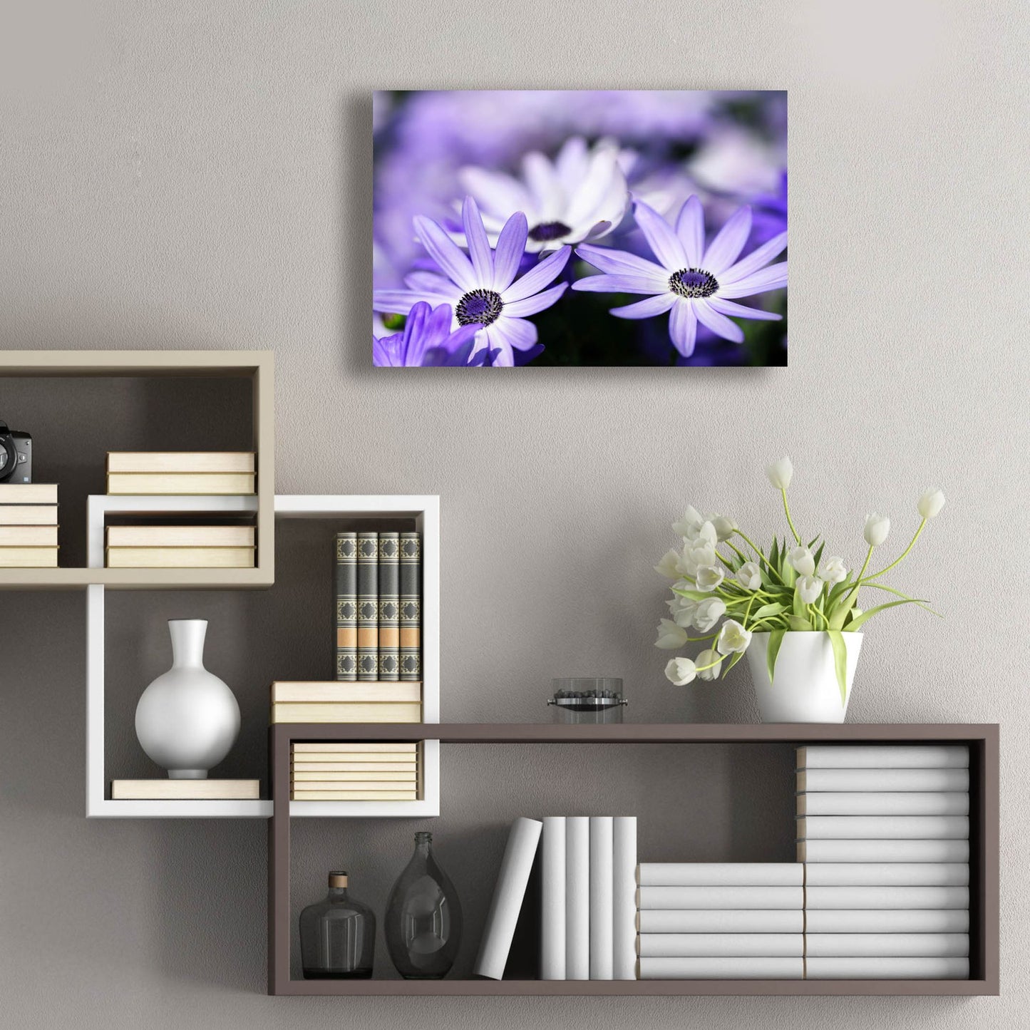 Epic Art 'Purple Flowers 3' by Photoinc Studio, Acrylic Glass Wall Art,24x16