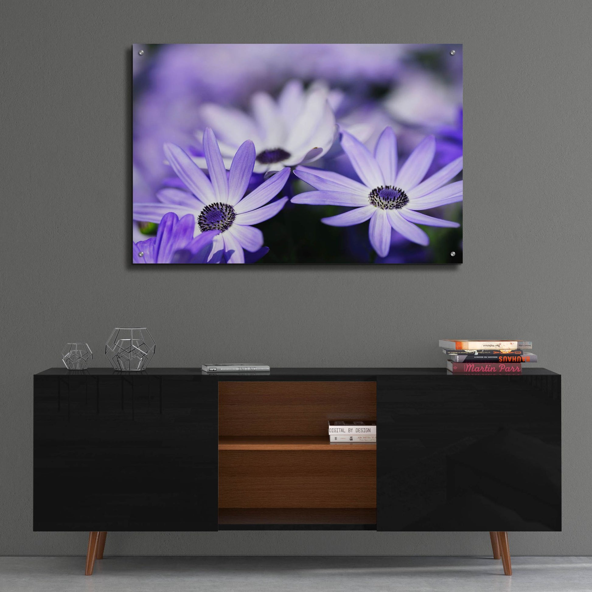 Epic Art 'Purple Flowers 3' by Photoinc Studio, Acrylic Glass Wall Art,36x24