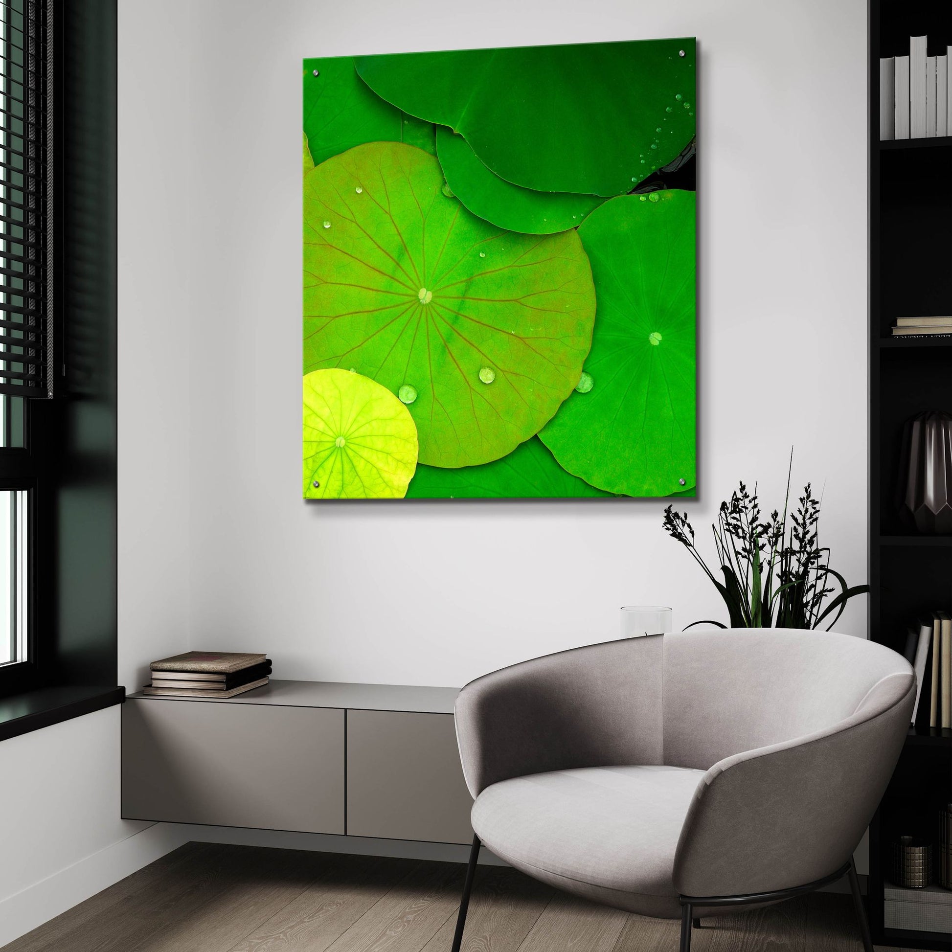 Epic Art 'Water Lily' by Photoinc Studio, Acrylic Glass Wall Art,36x36