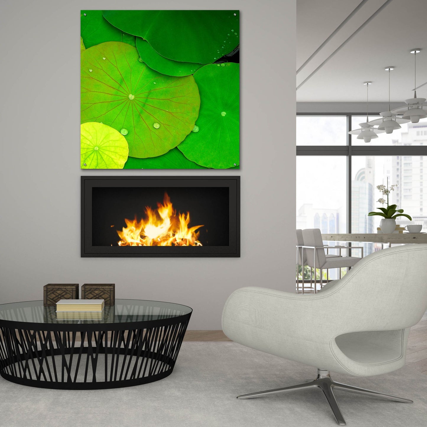 Epic Art 'Water Lily' by Photoinc Studio, Acrylic Glass Wall Art,36x36