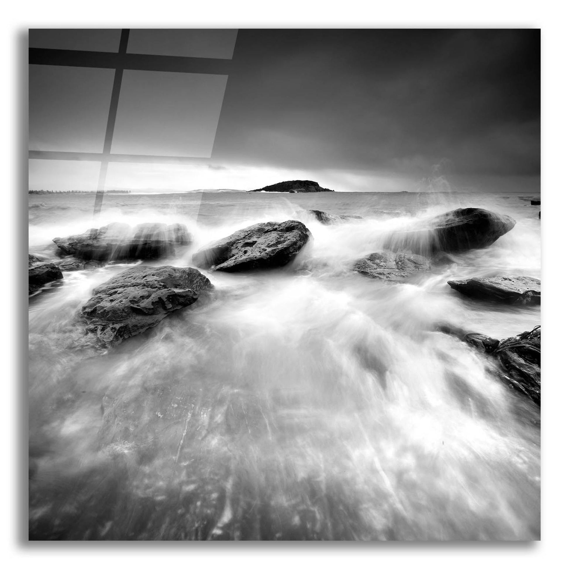 Epic Art 'Waves On Rocks 1' by Photoinc Studio, Acrylic Glass Wall Art