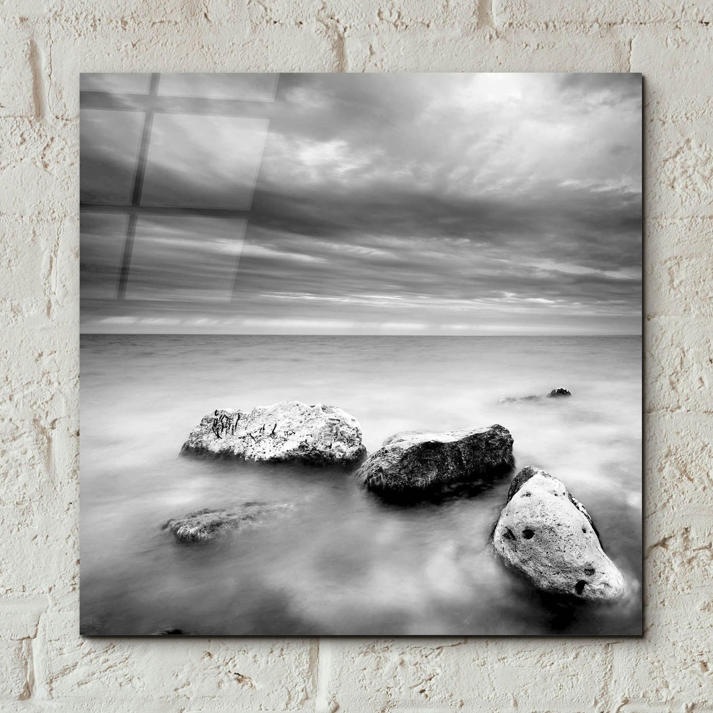 Epic Art 'Waves On Rocks 2' by Photoinc Studio, Acrylic Glass Wall Art,12x12